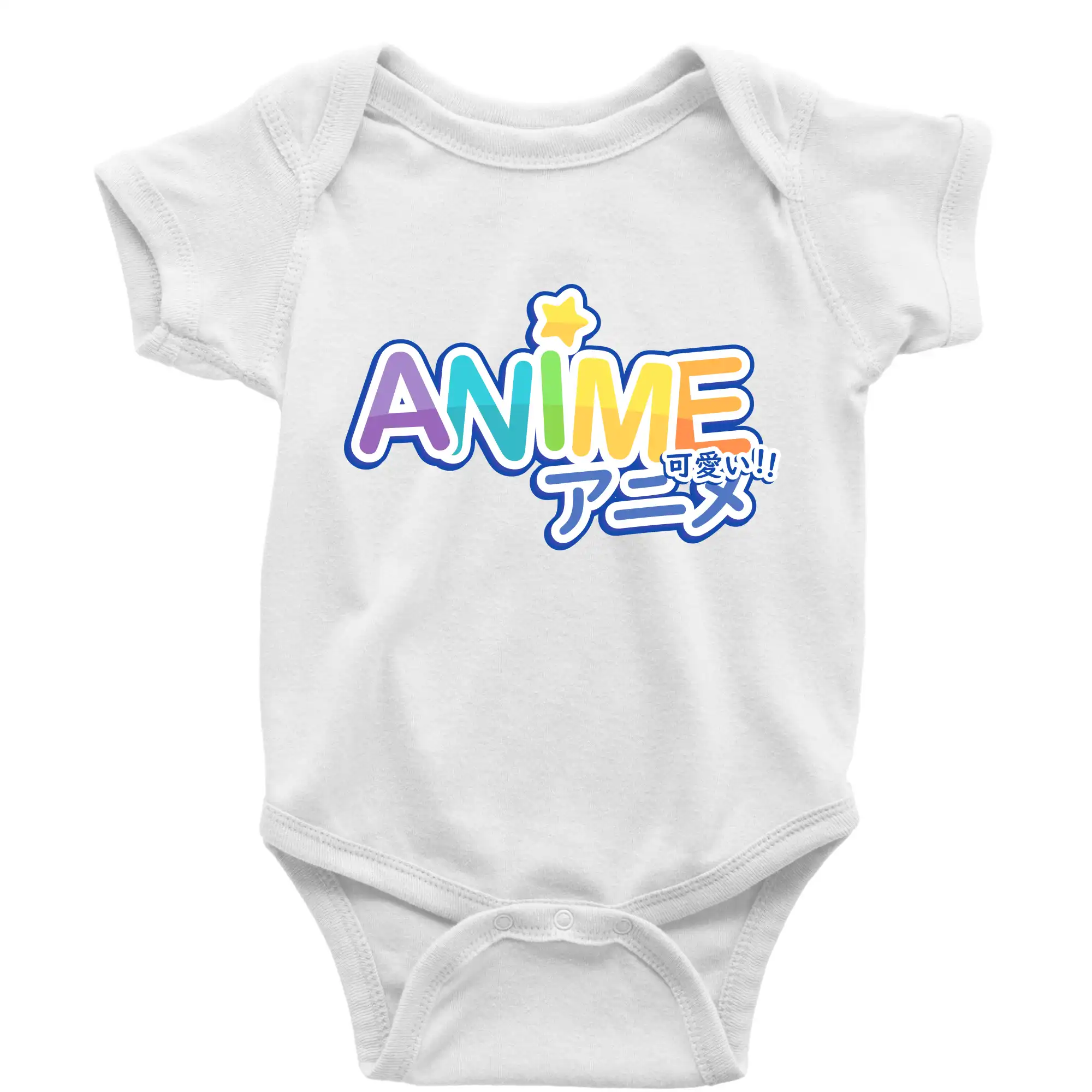 Ostatné nápisy - Anime nápis dúhový - Body dojčenské s krátkym rukávom