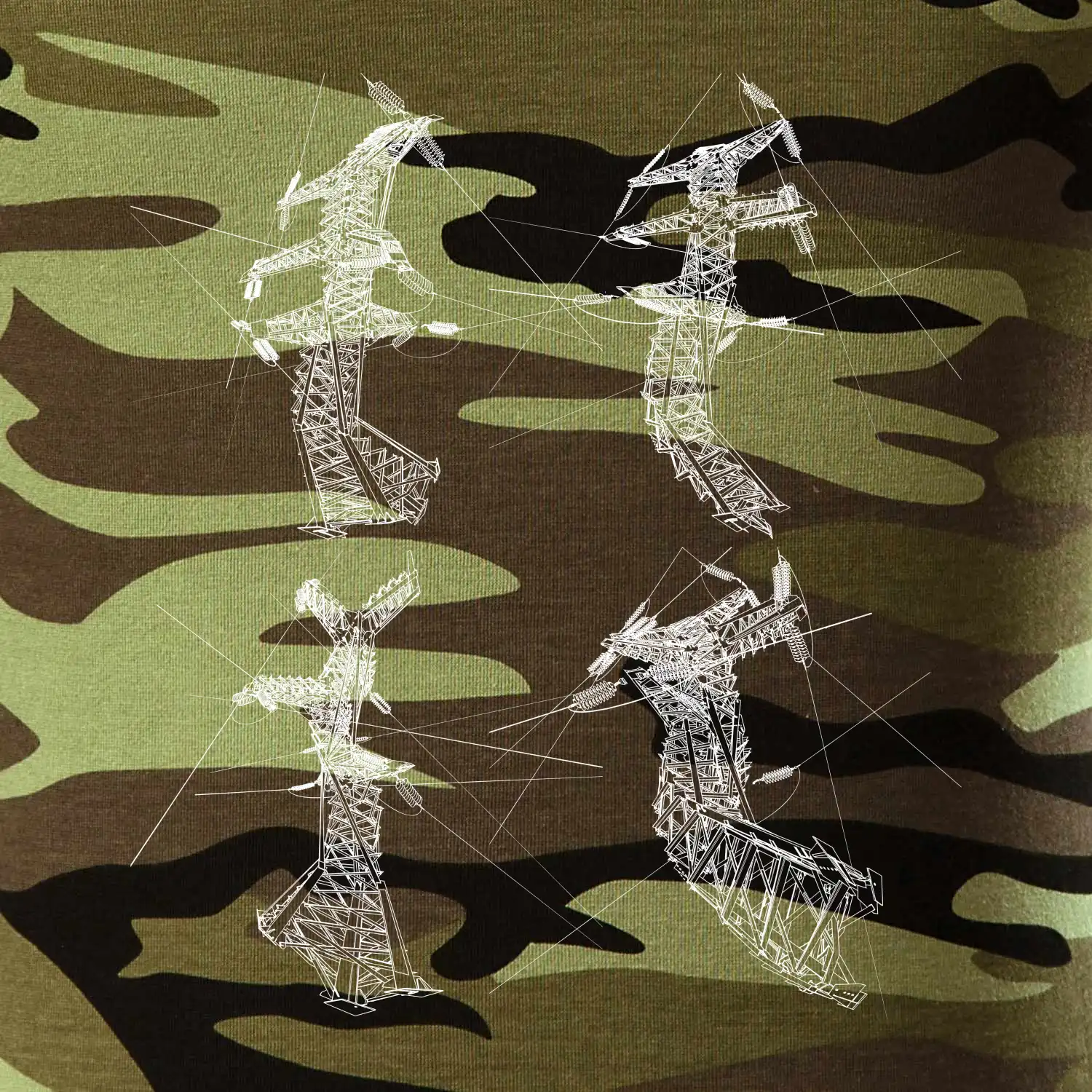 Zkroucený stožár vysokého vedení