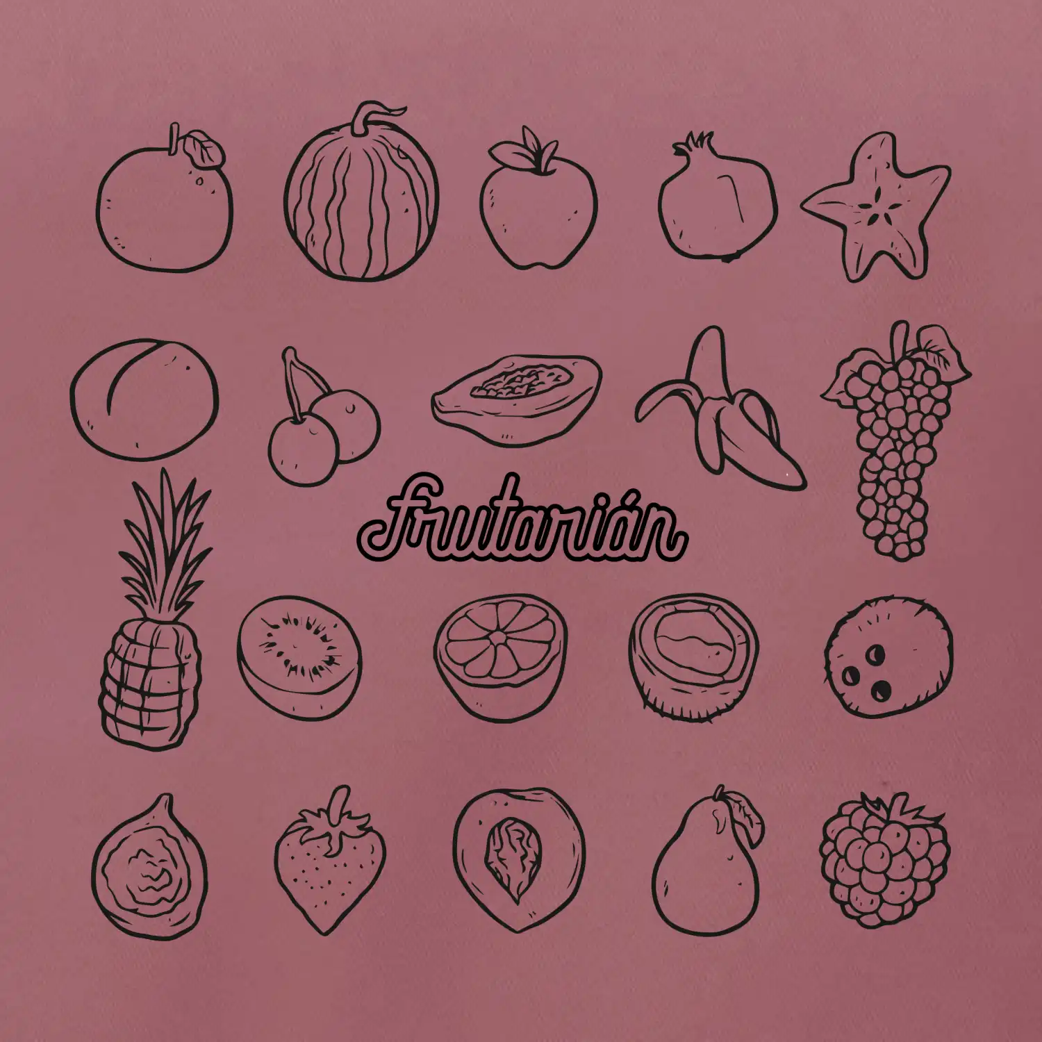 Frutarián ovoce ve čtverci