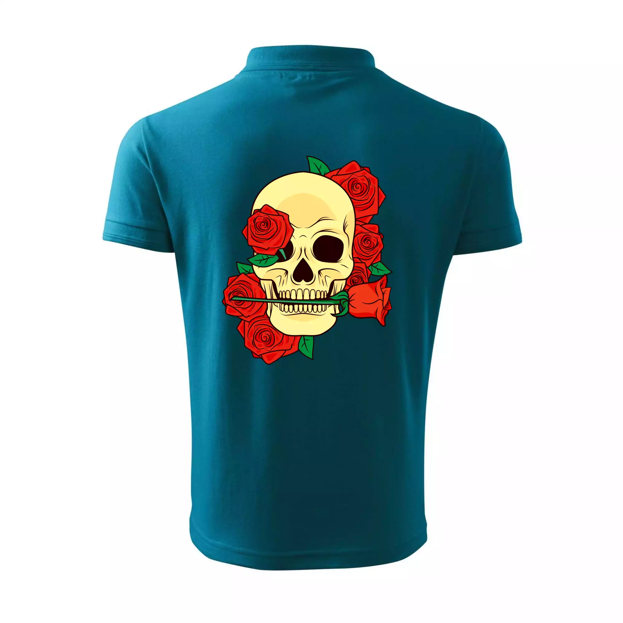 Lebka držící růži