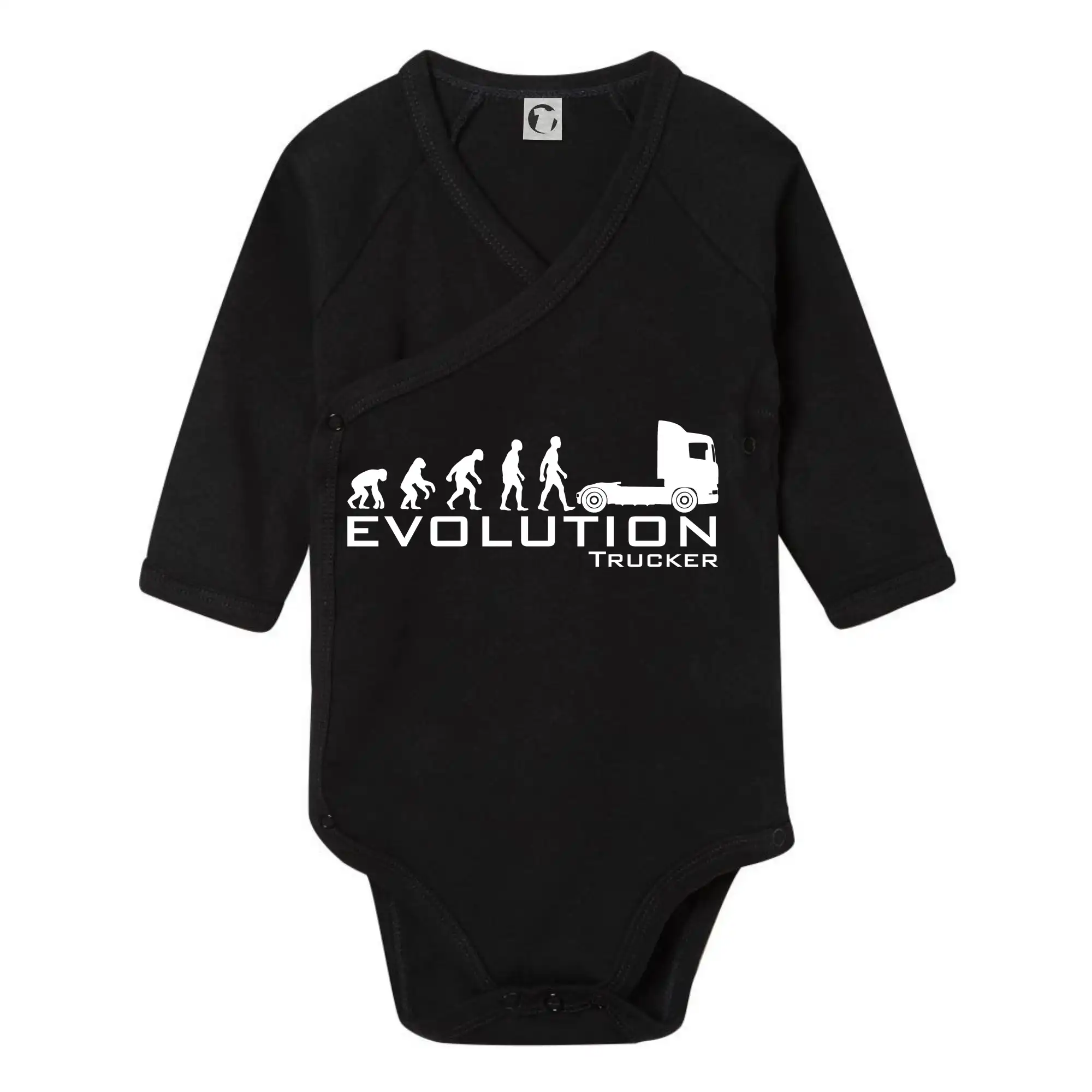 Auto tričká - Evolúcia trucker - Body zavinovacie s dlhým rukávom