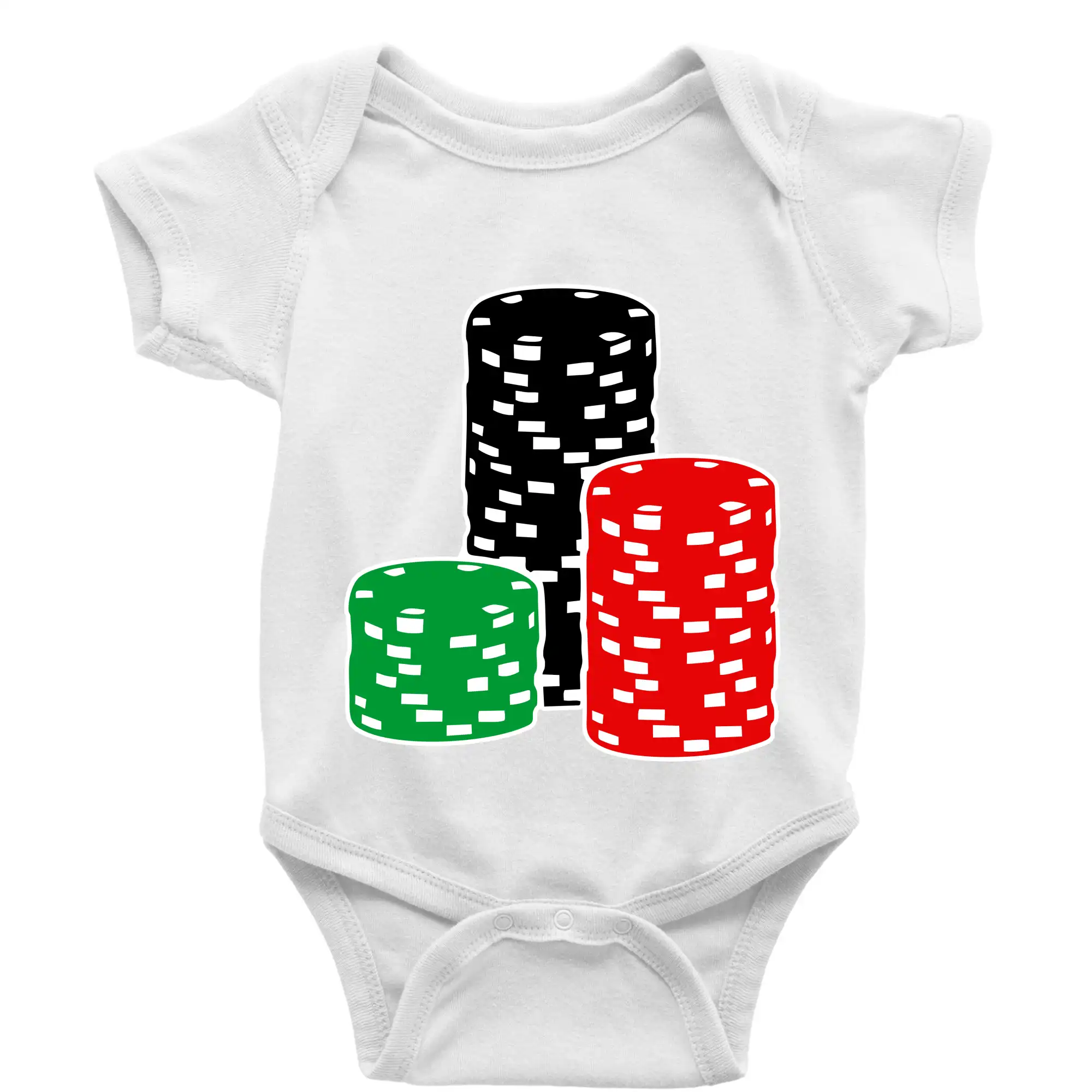 Poker tričká - Poker žetóny - Body dojčenské s krátkym rukávom