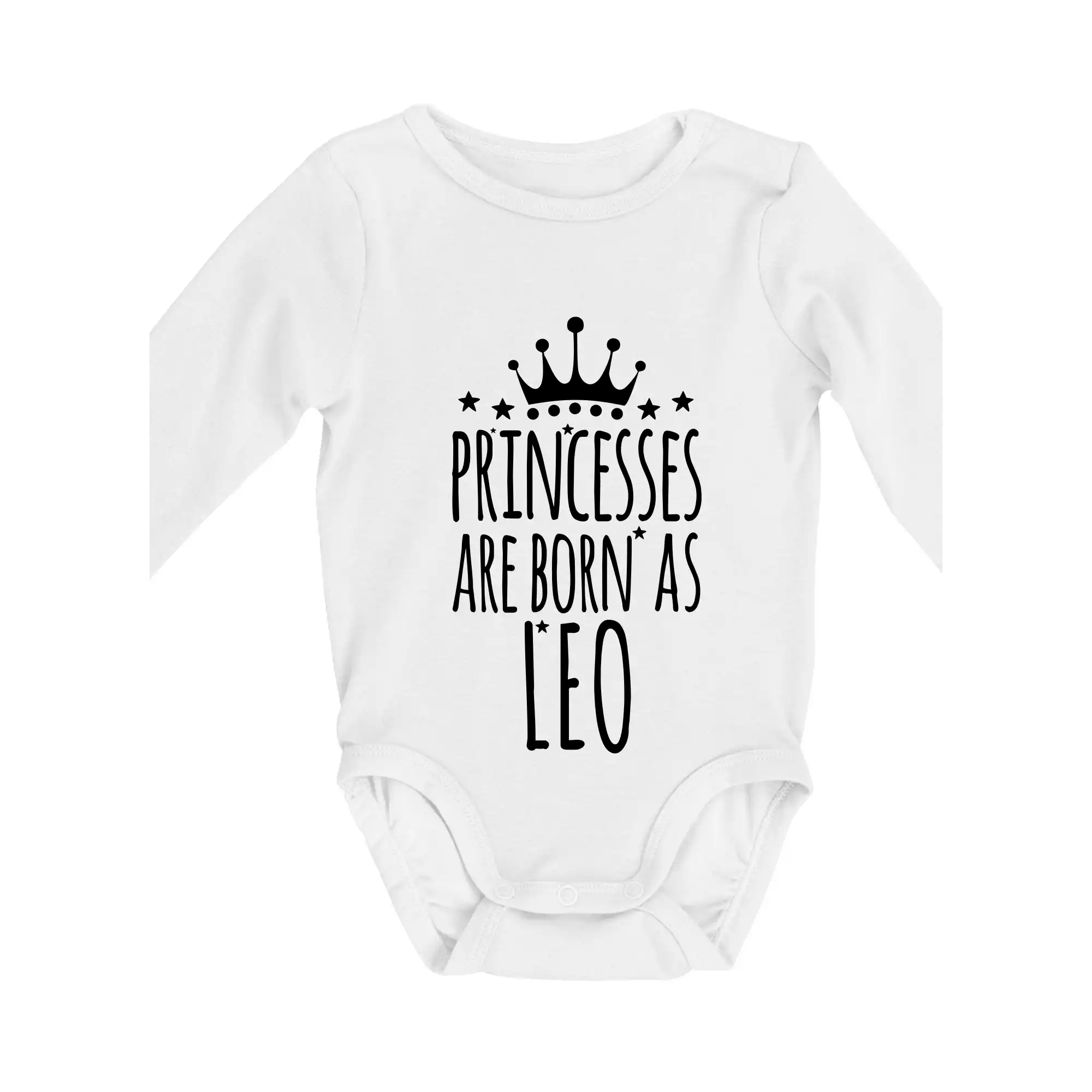 Tričká s levom - Princesses are born as Leo - Lev - Body dojčenské s dlhým rukávom