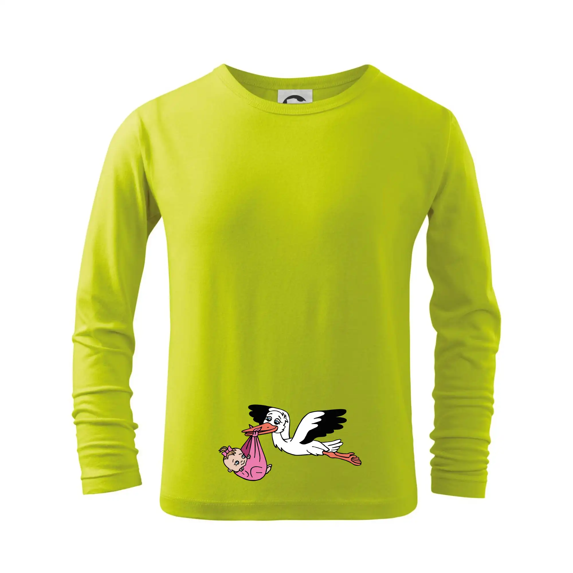Tričká pre tehotné - Bocian a bábätko - dievča (Hana-creative) - Tričko detské Long Sleeve