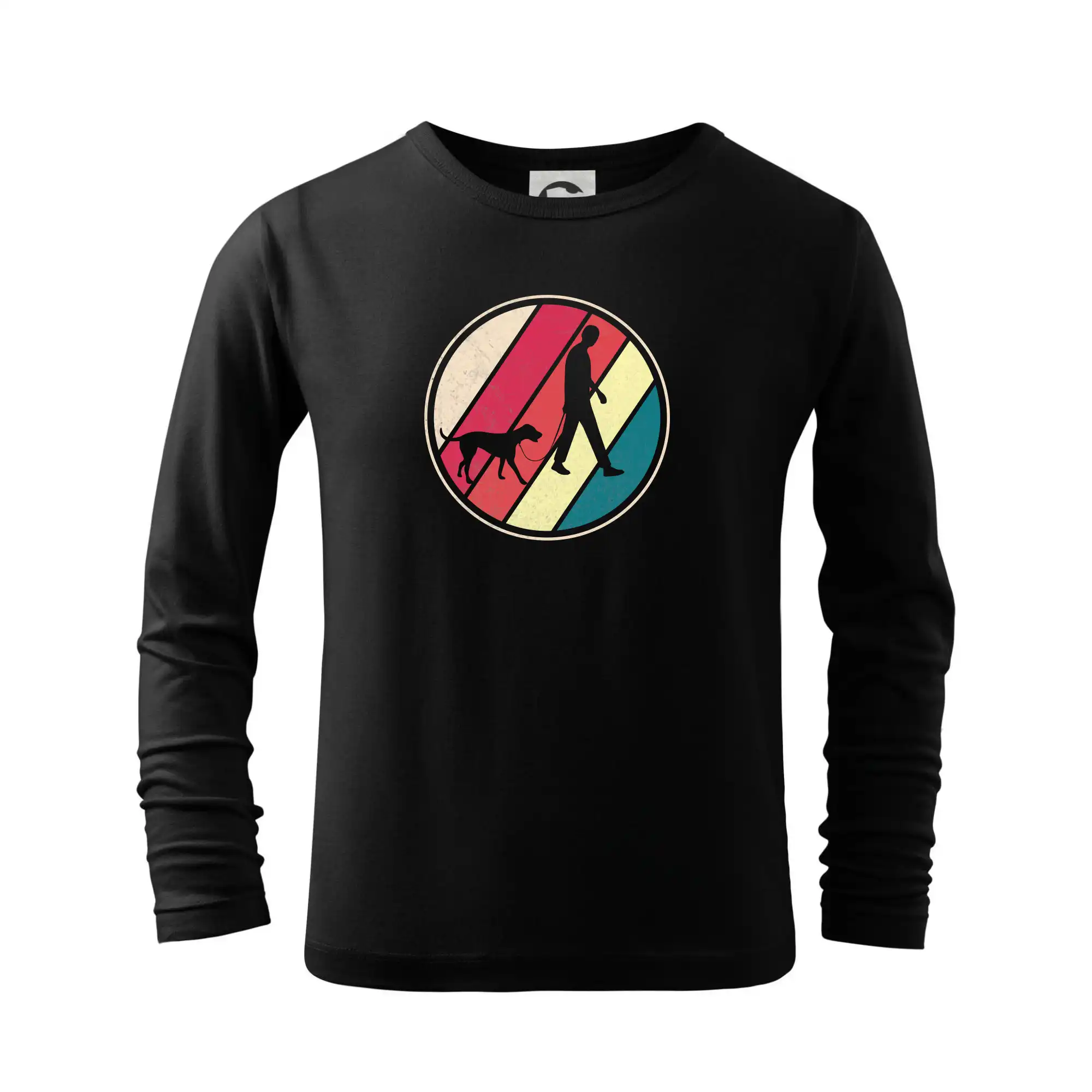 Ostatné psie plemená - Retro kruh - poľovný pes - Tričko detské Long Sleeve