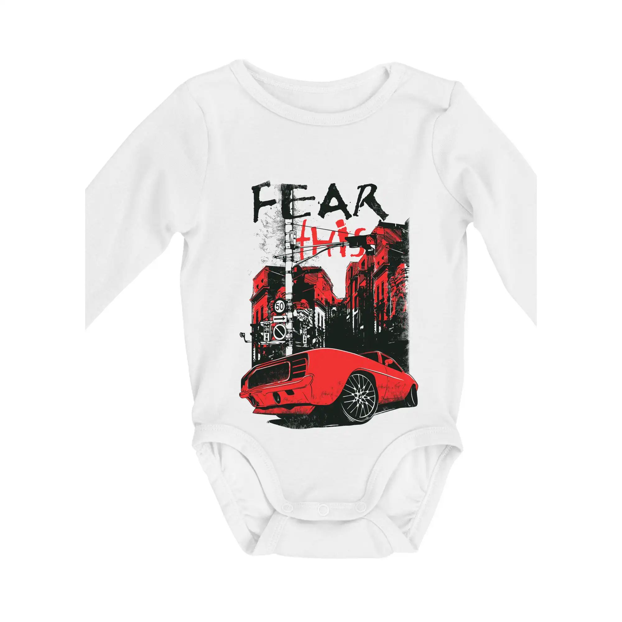 Auto tričká - Fear this car - Body dojčenské s dlhým rukávom