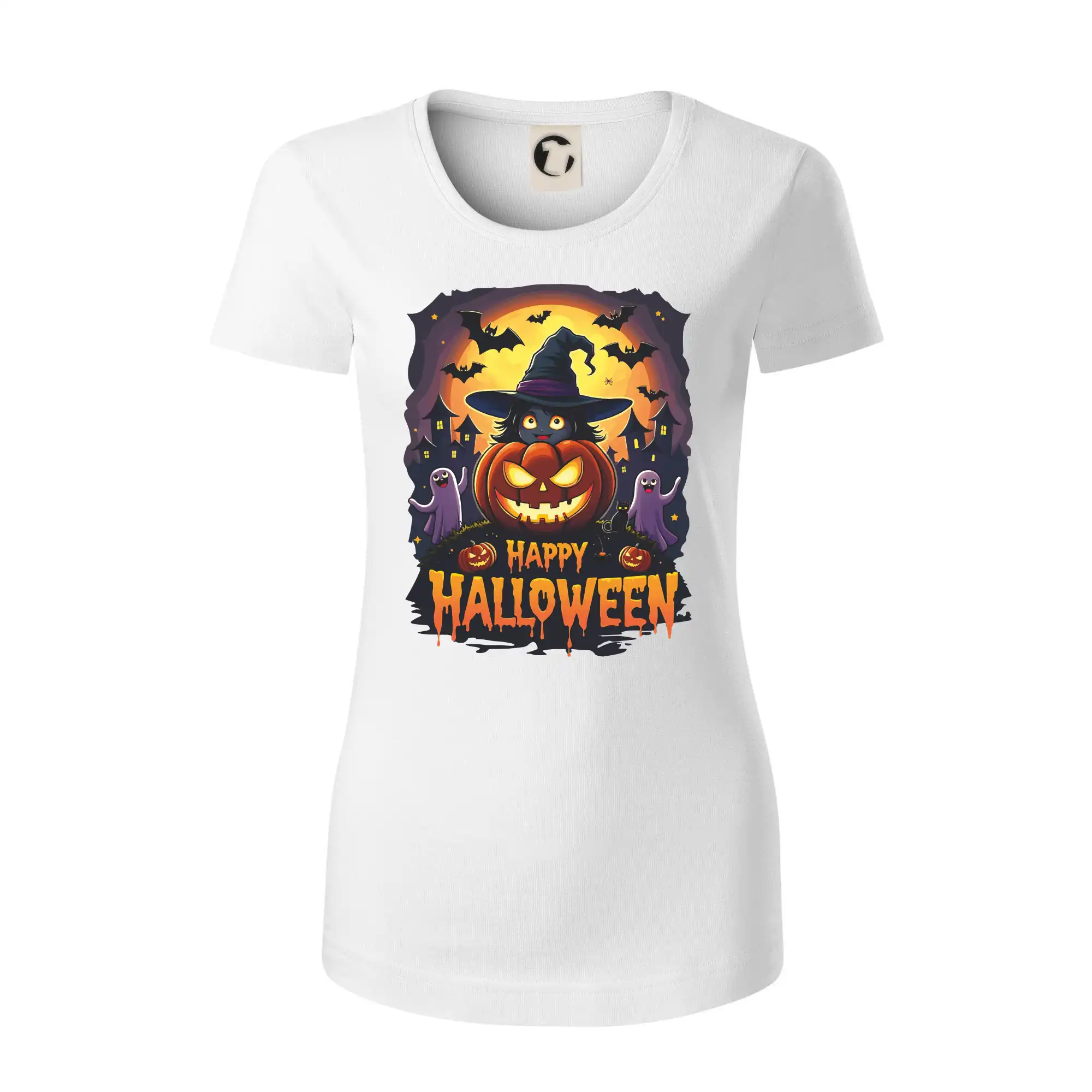 Grafické tričká - Happy Halloween - Dámske tričko z organickej bavlny Origin (GOTS)