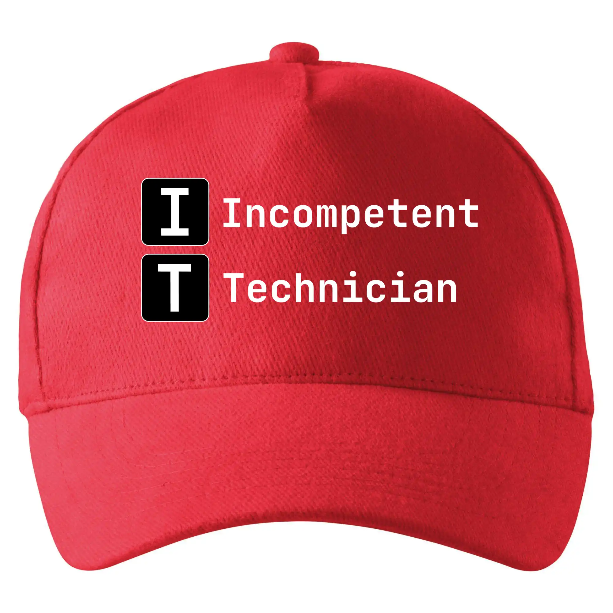 Tričká pre ajťákov - IT Nápis Incompetent Technician - Šiltovka so zahnutým šiltom a mosaznou sponou