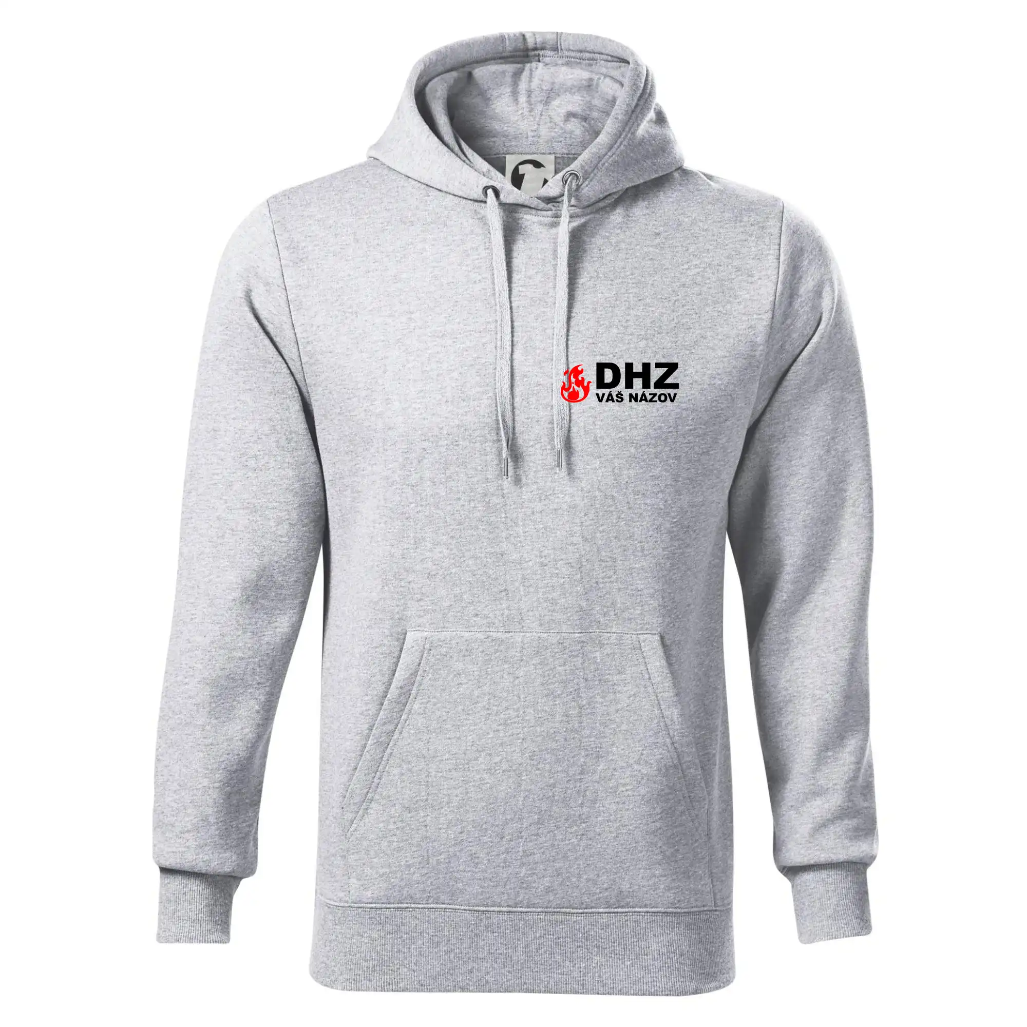 Originálne tričká pre hasičov - DHZ (oheň, názov sboru - vlastný nápis) - Mikina pánska Cape s kapucňou