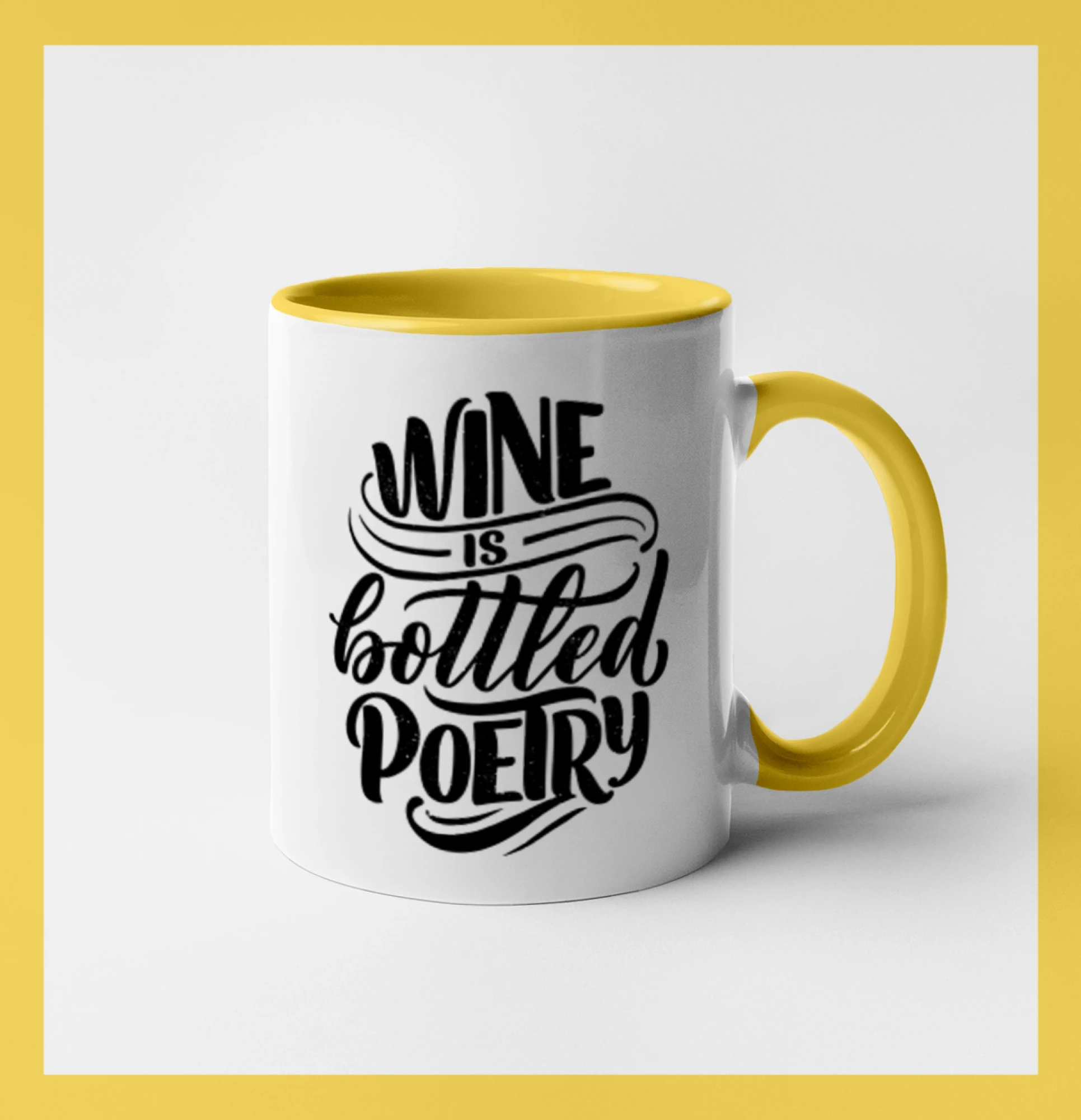 Vtipná tričká s tematikou vína - Wine is bottled poetry - Hrnček 