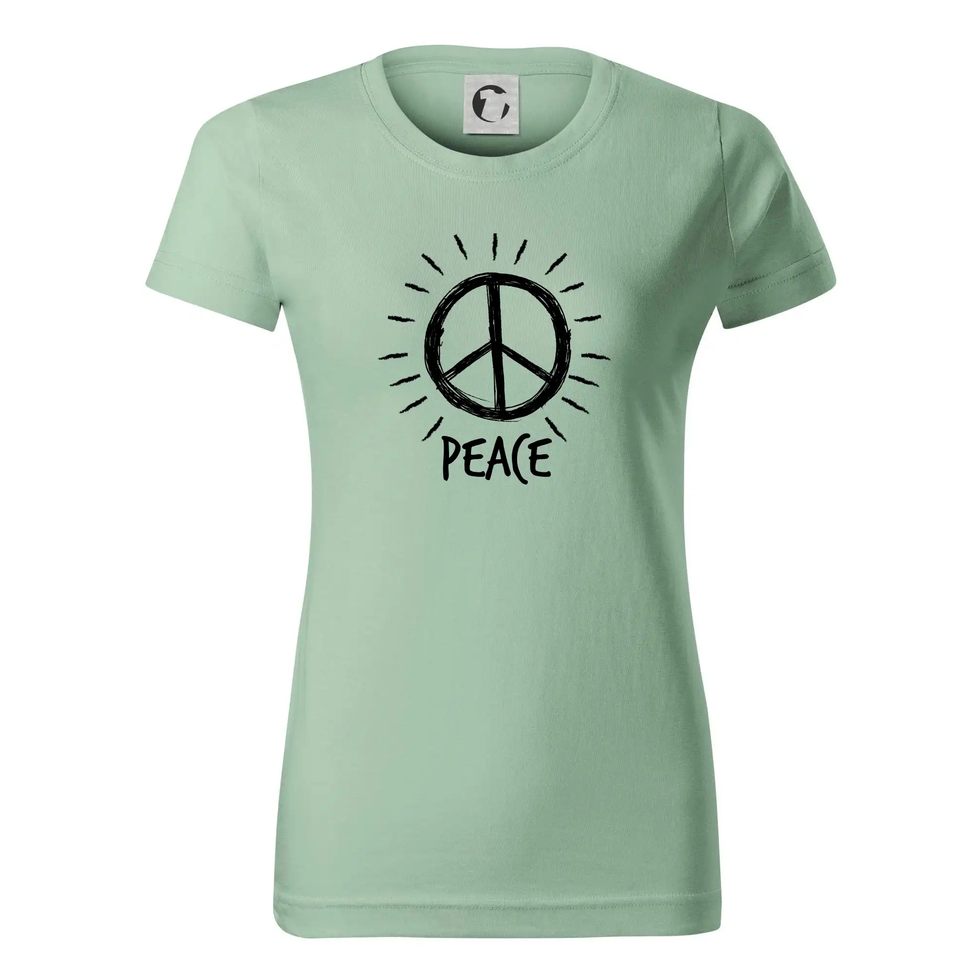 Tričká pre pohodový ľudí - Peace symbol čiernobiely - Dámske tričko basic - ľahko voľnejšie a dlhšie