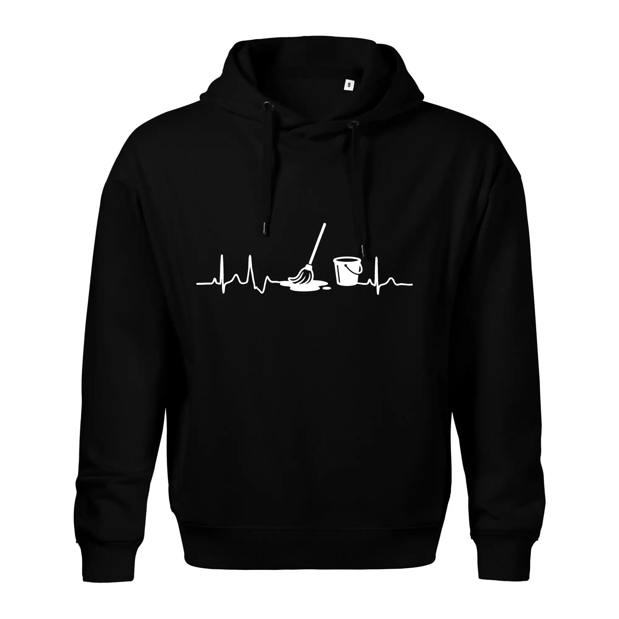 EKG motívy na tričkách a mikinách | Vtipné potlače - EKG vytieranie - Oversized mikina pánska Moon - kratšia + širšia