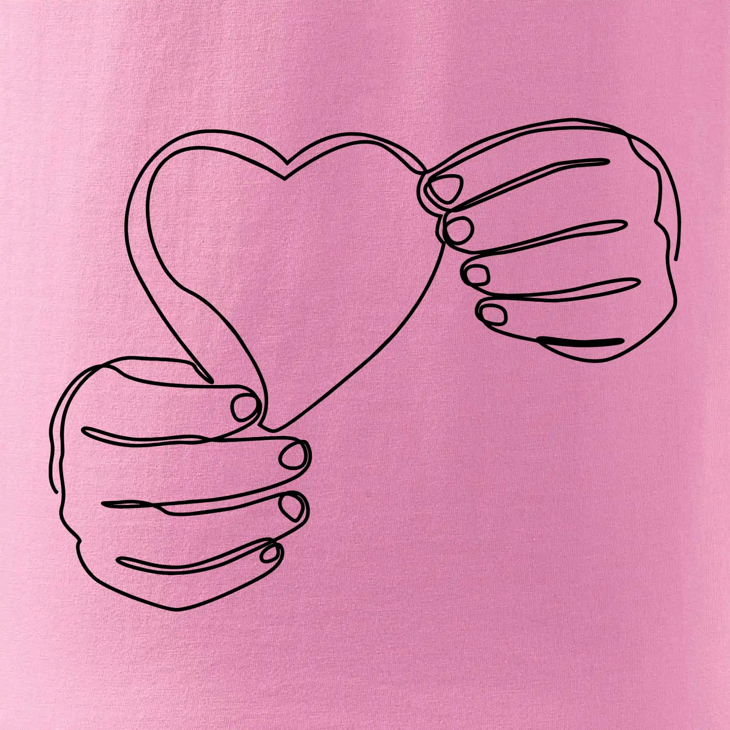 Ruka držící srdce  jedním tahem