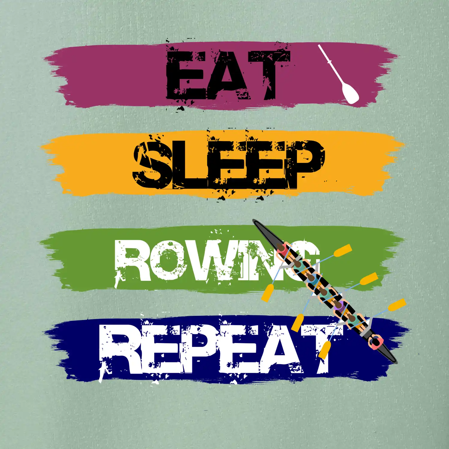 Eat sleep rowing repeat barevné