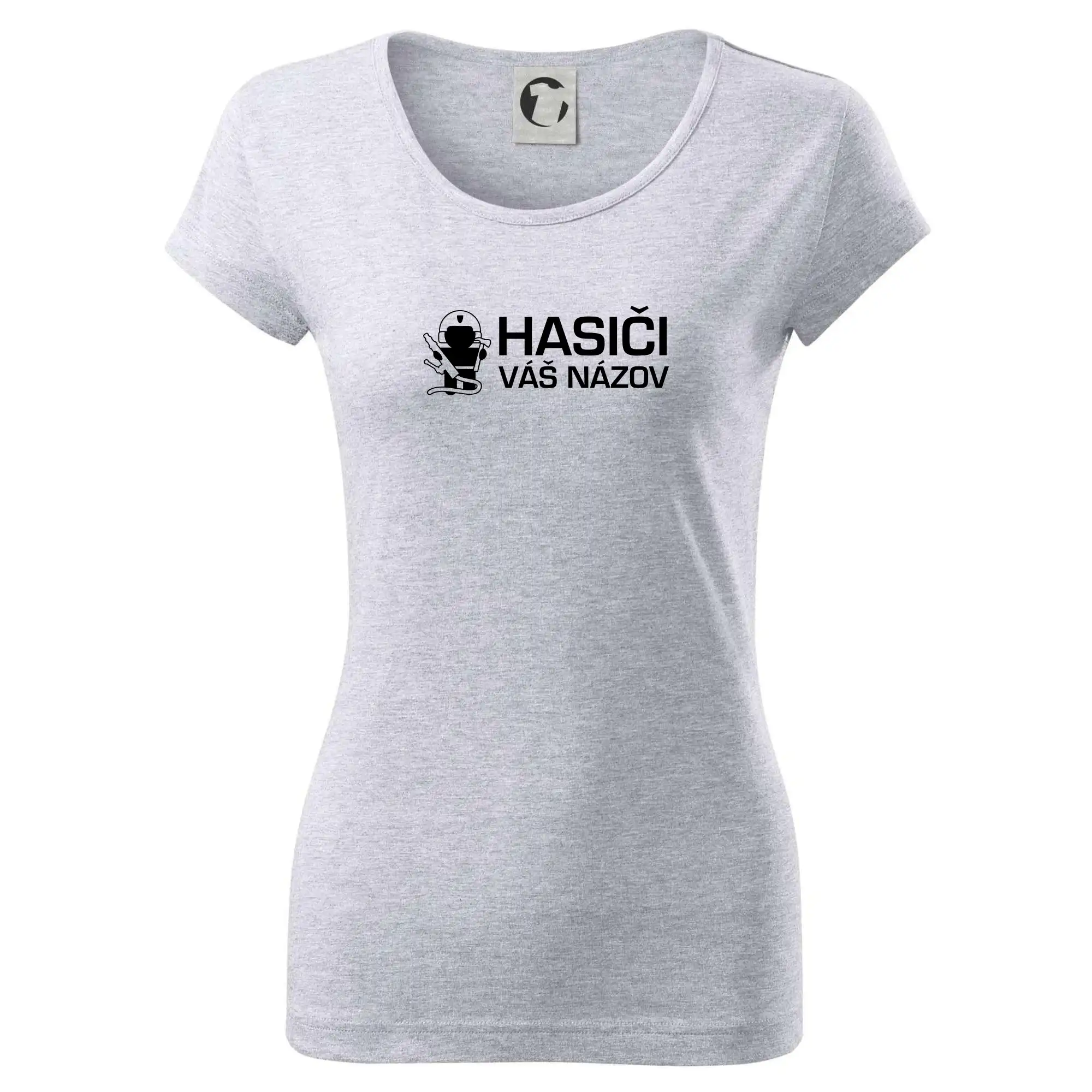 Originálne tričká pre hasičov - Hasiči postavička - vlastný nápis - Dámske tričko Pure