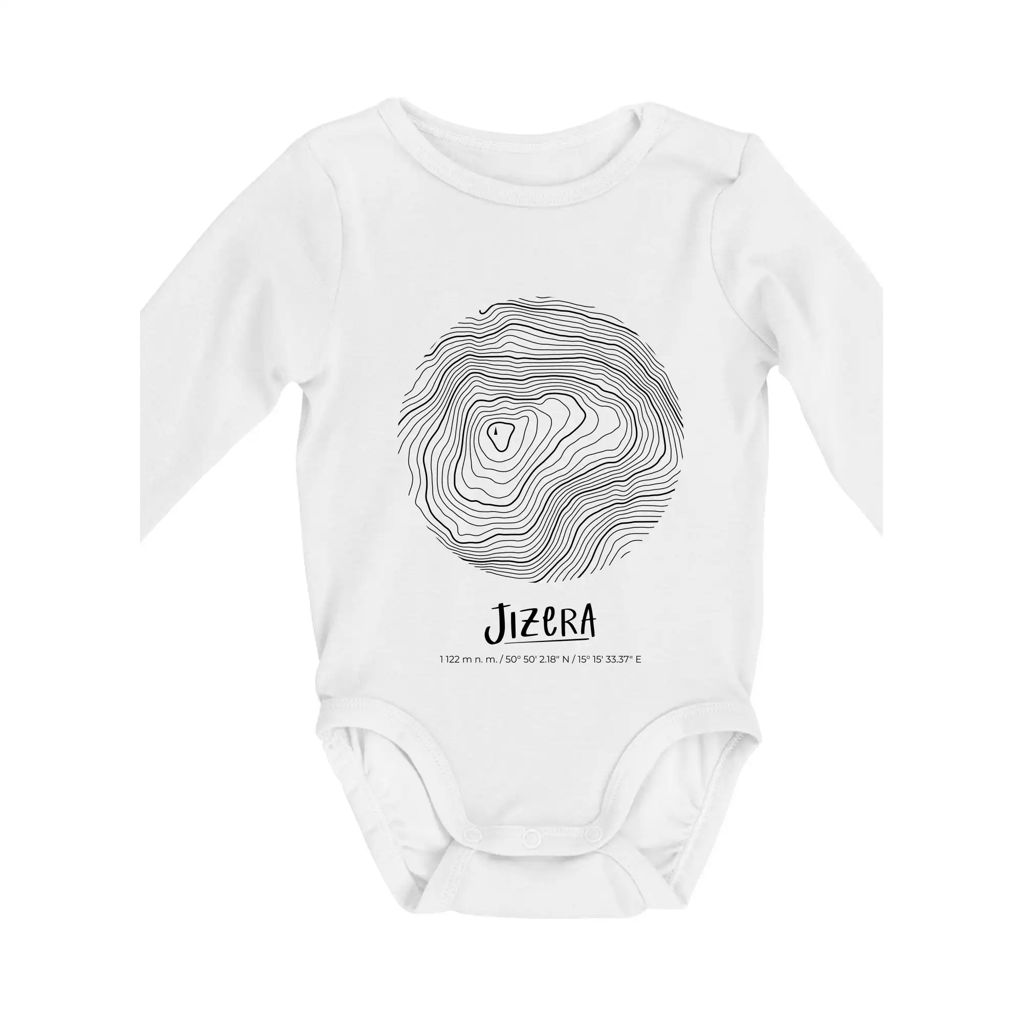 Jizera - vrstevnice v kruhu