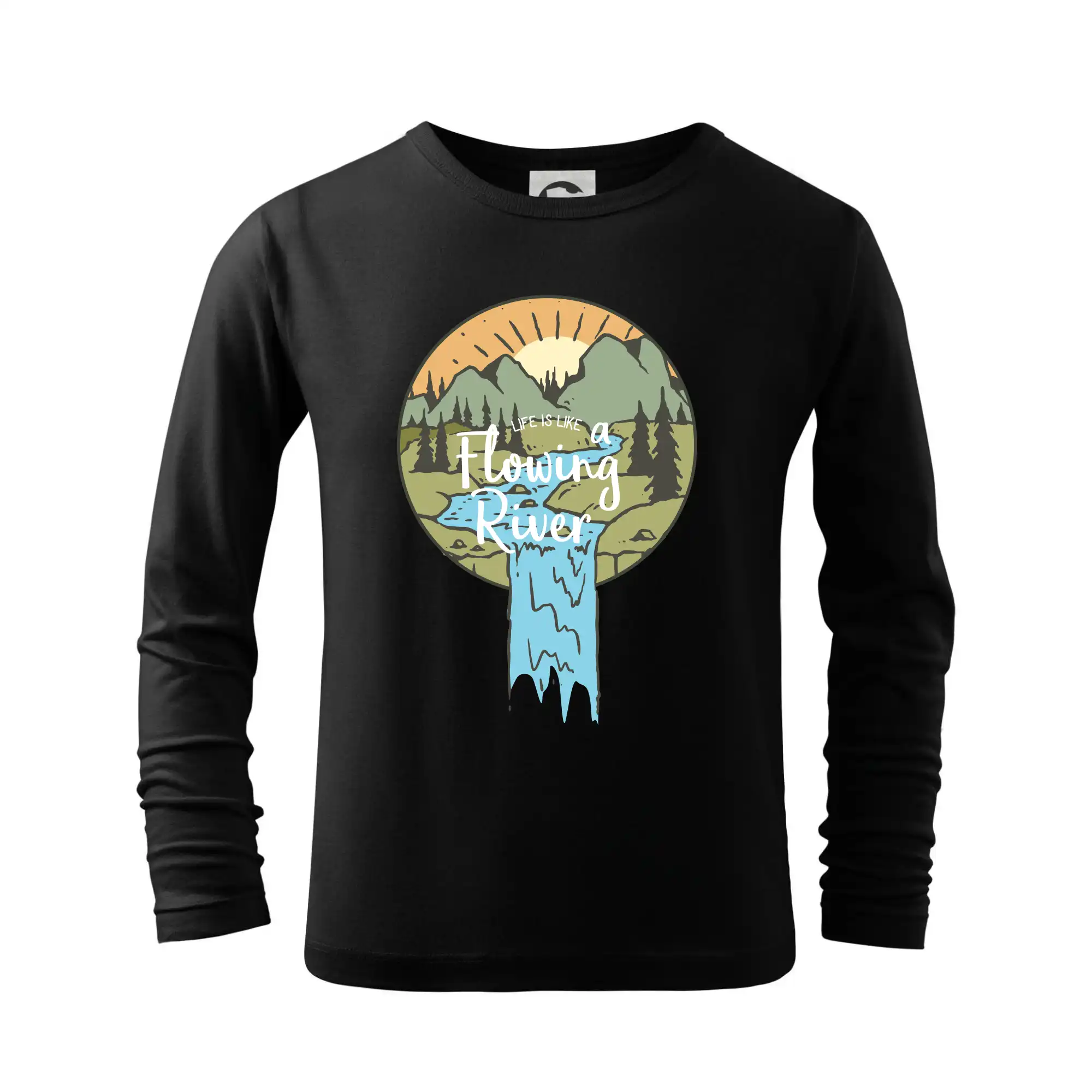 Vodácke tričká - Life is like a Flowing river - Tričko detské Long Sleeve