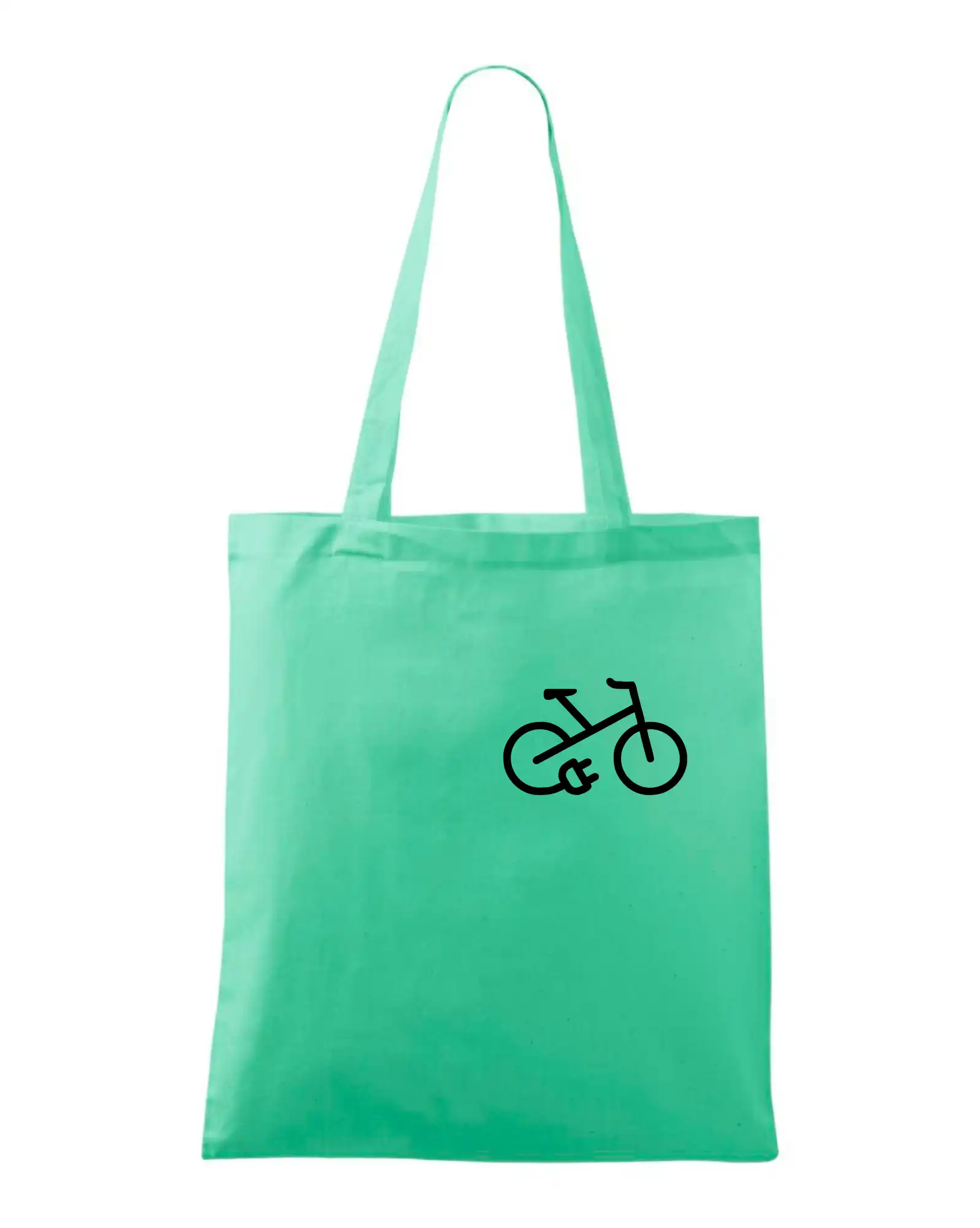 Tričko ako darček pre cyklistu - Obrázok kolesa na prsníku ebike - Taška bavlnená