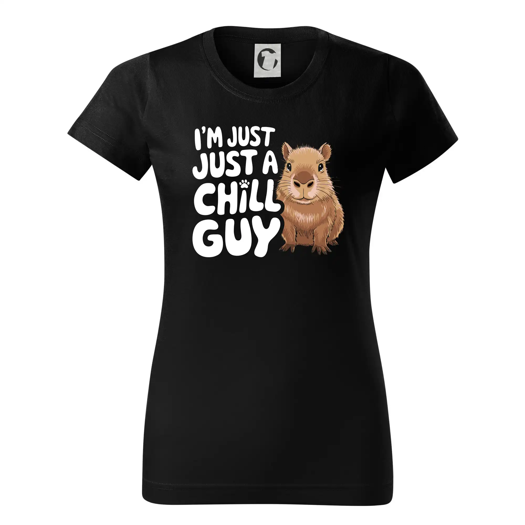 Tričká so zvieratami - Capybara I'm Just a Chill Guy - Dámske tričko basic - ľahko voľnejšie a dlhšie