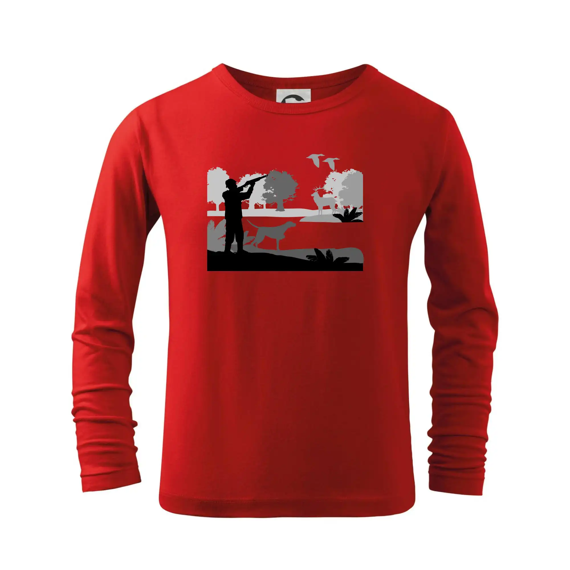 Ostatné psie plemená - Lovec a stavač v lese - Tričko detské Long Sleeve