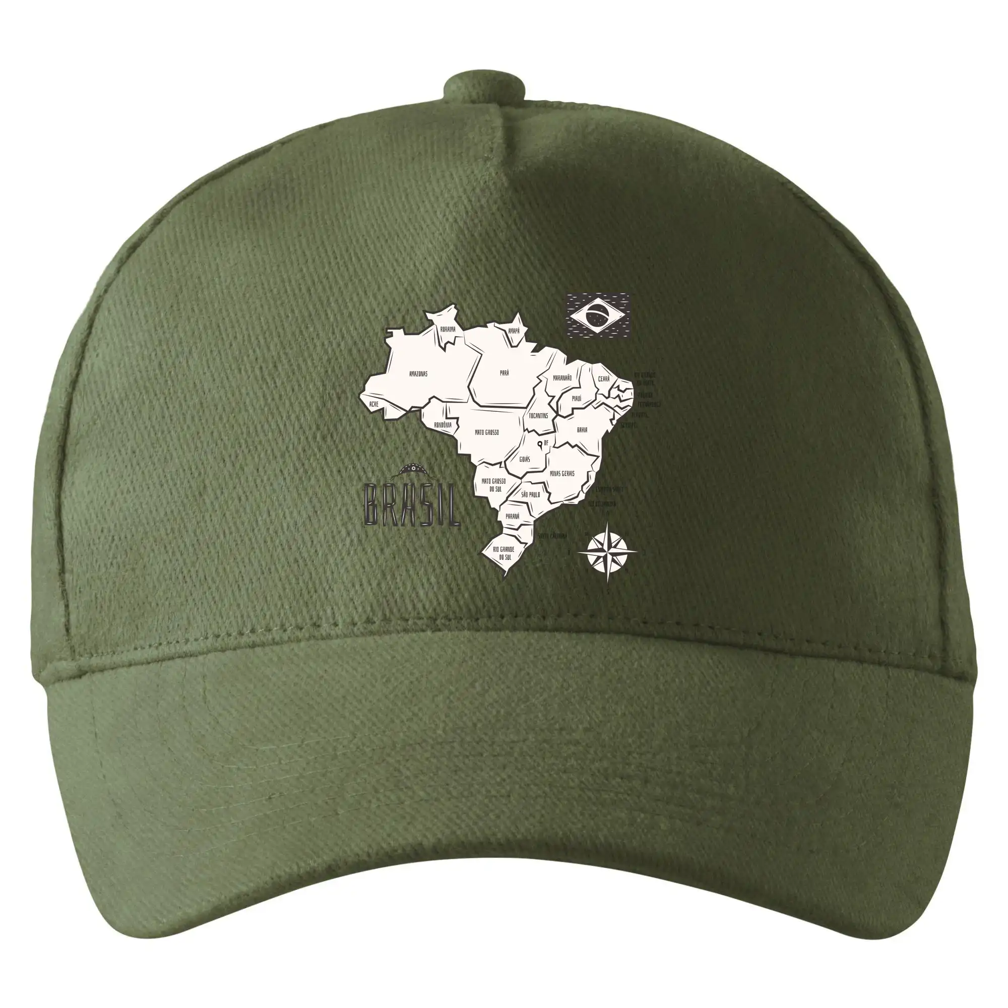 Brazílie mapa s názvy regionů