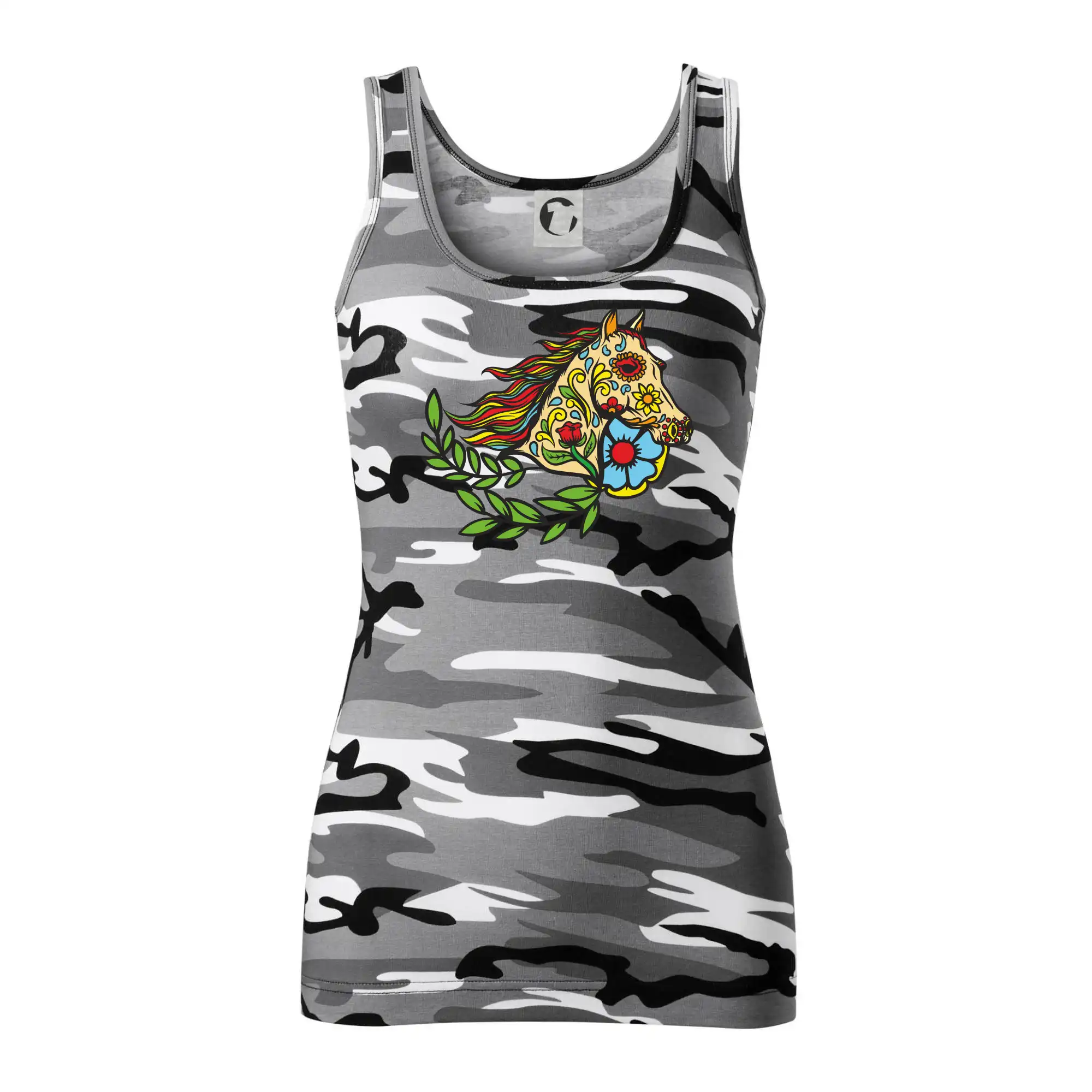 Kůň barevný s listy