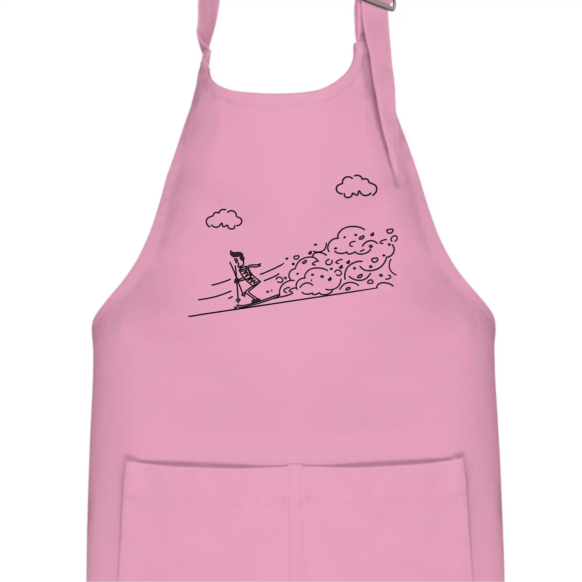 Kreslený lyžař na horách