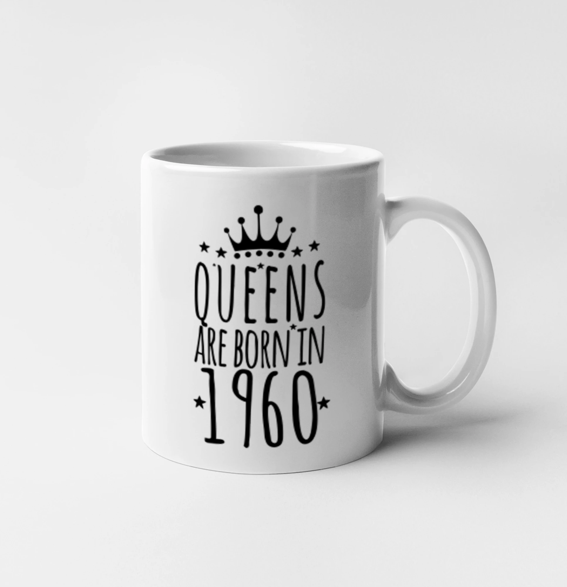 Trička s ročníkom 1960 - Queens are born in 1960 - Hrnček 