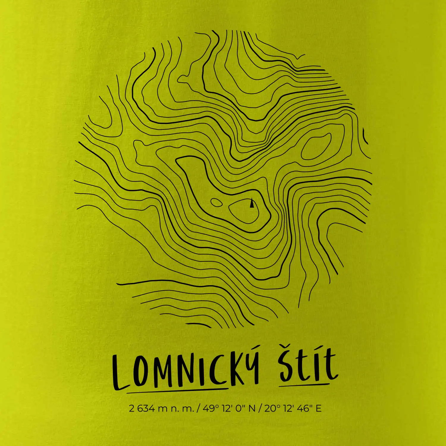 Lomnický štít - vrstevnice v kruhu