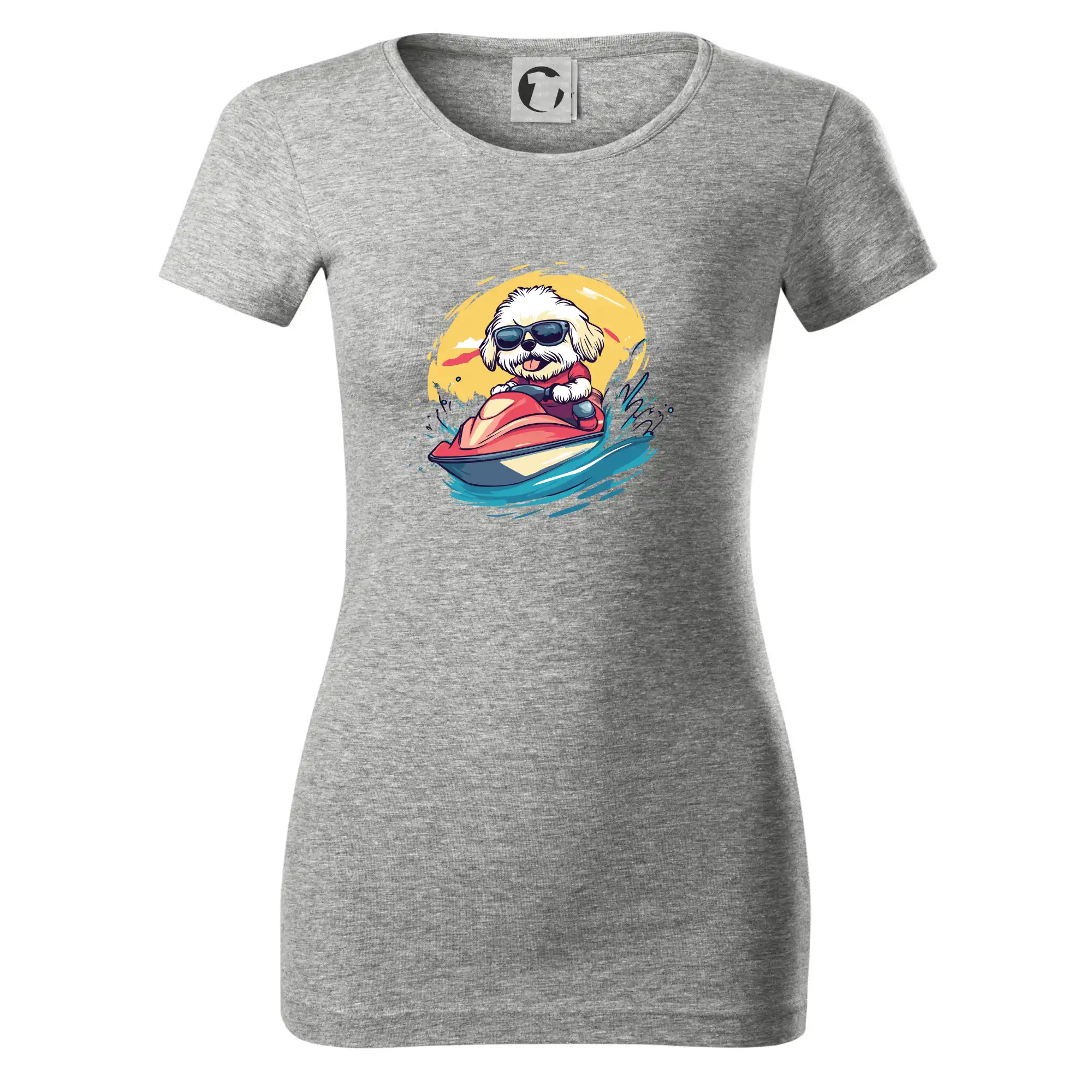 Lhasa Apso na vodním skútru