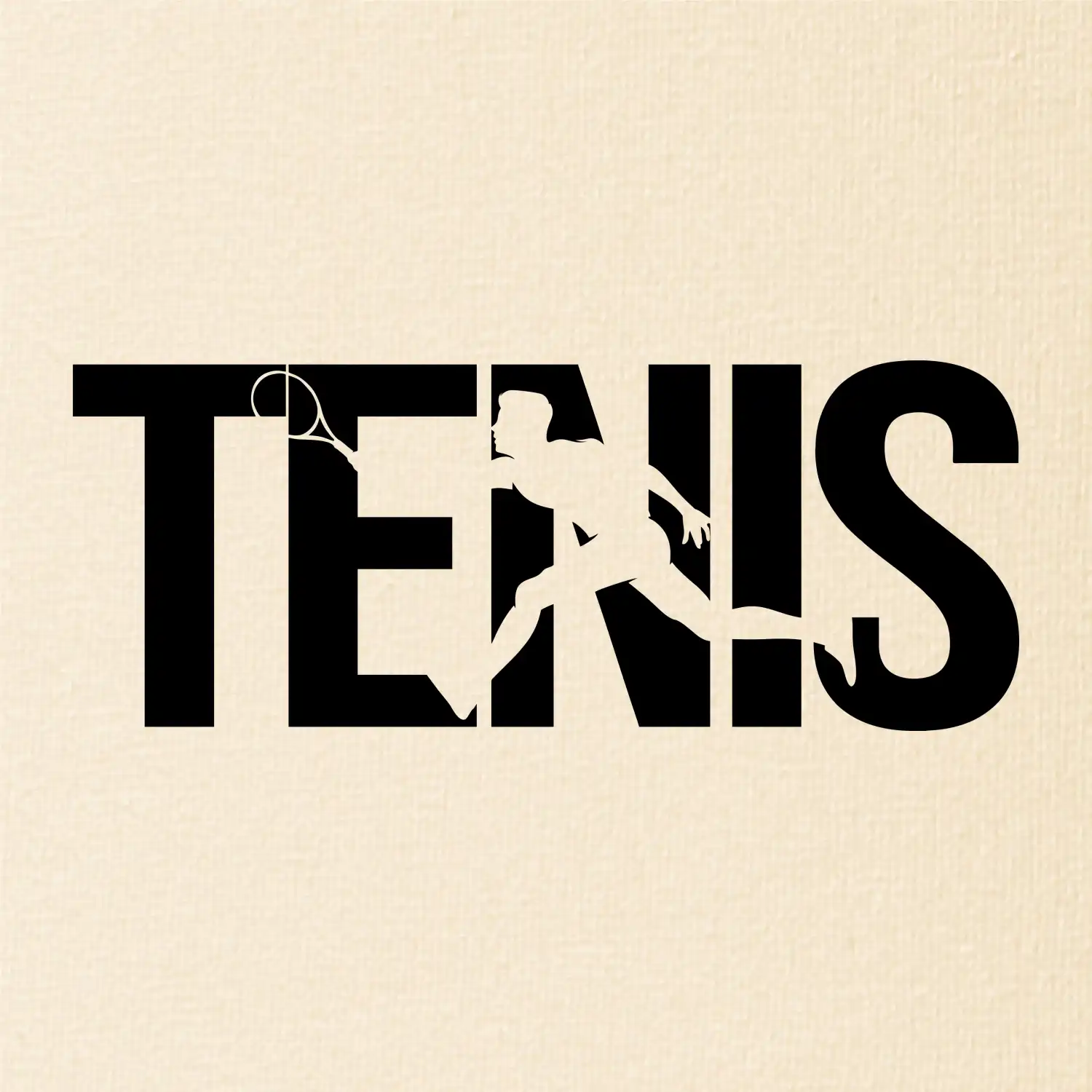 Tenis nápis silueta