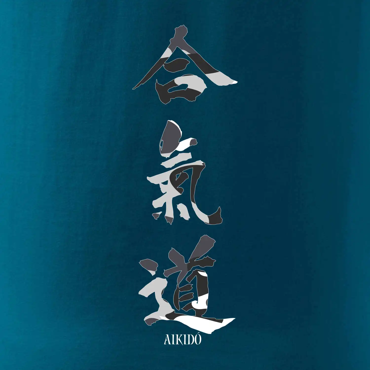 Aikidó maskáčový nápis