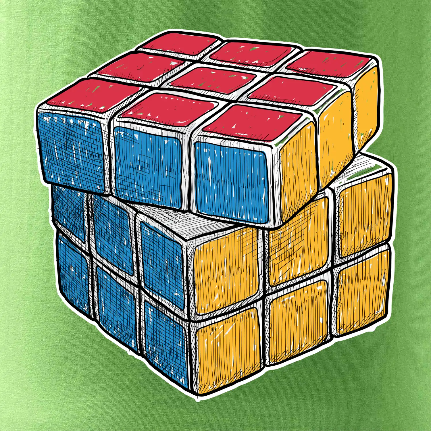 Rubikova kostka kreslená
