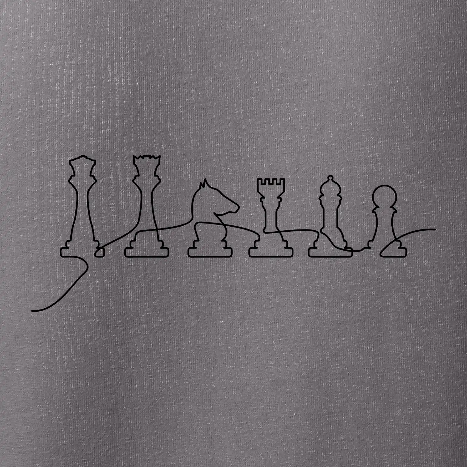 Šachové figurky v řadě - obrys