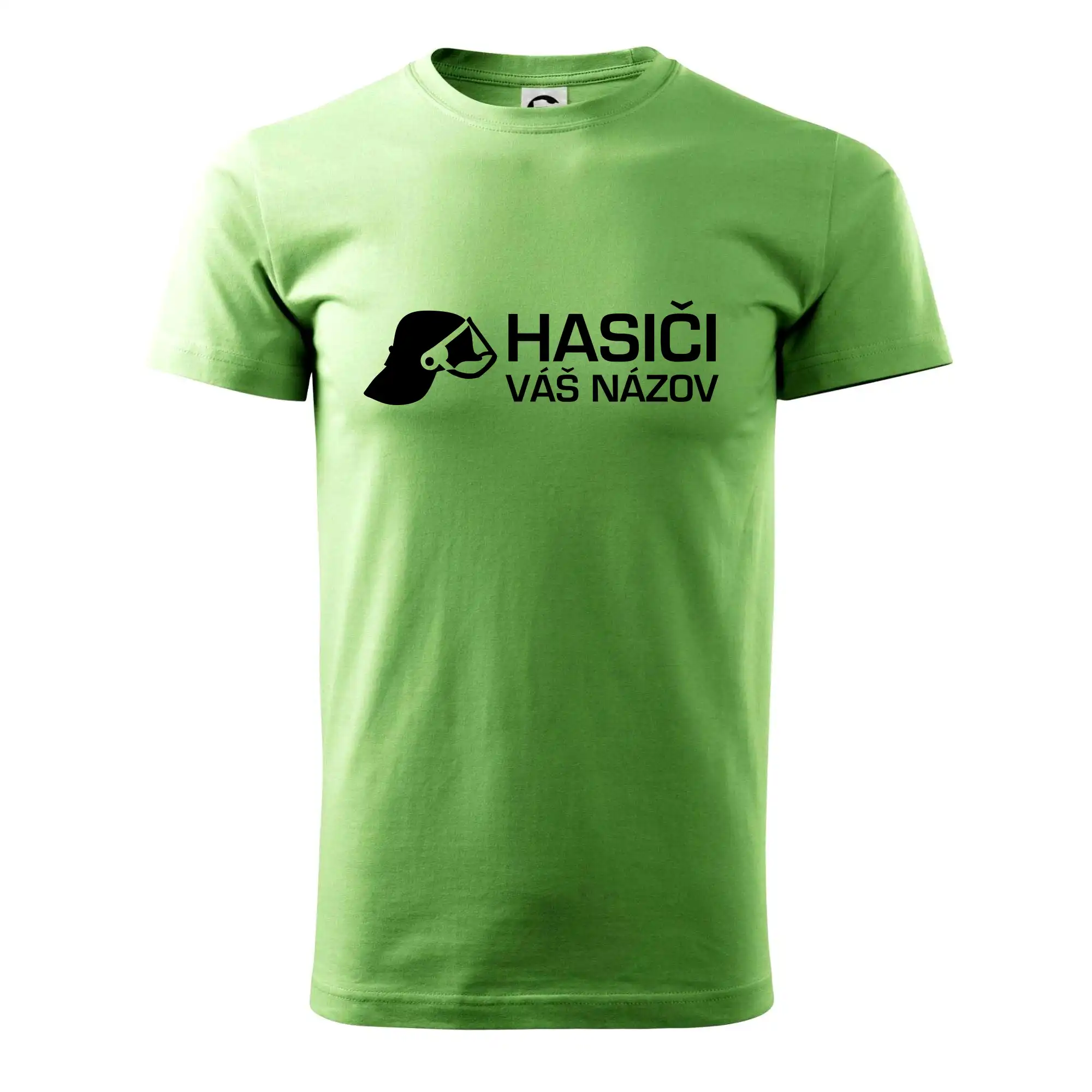 Originálne tričká pre hasičov - Hasiči helma - vlastný nápis - Pánske tričko nižšej gramáže