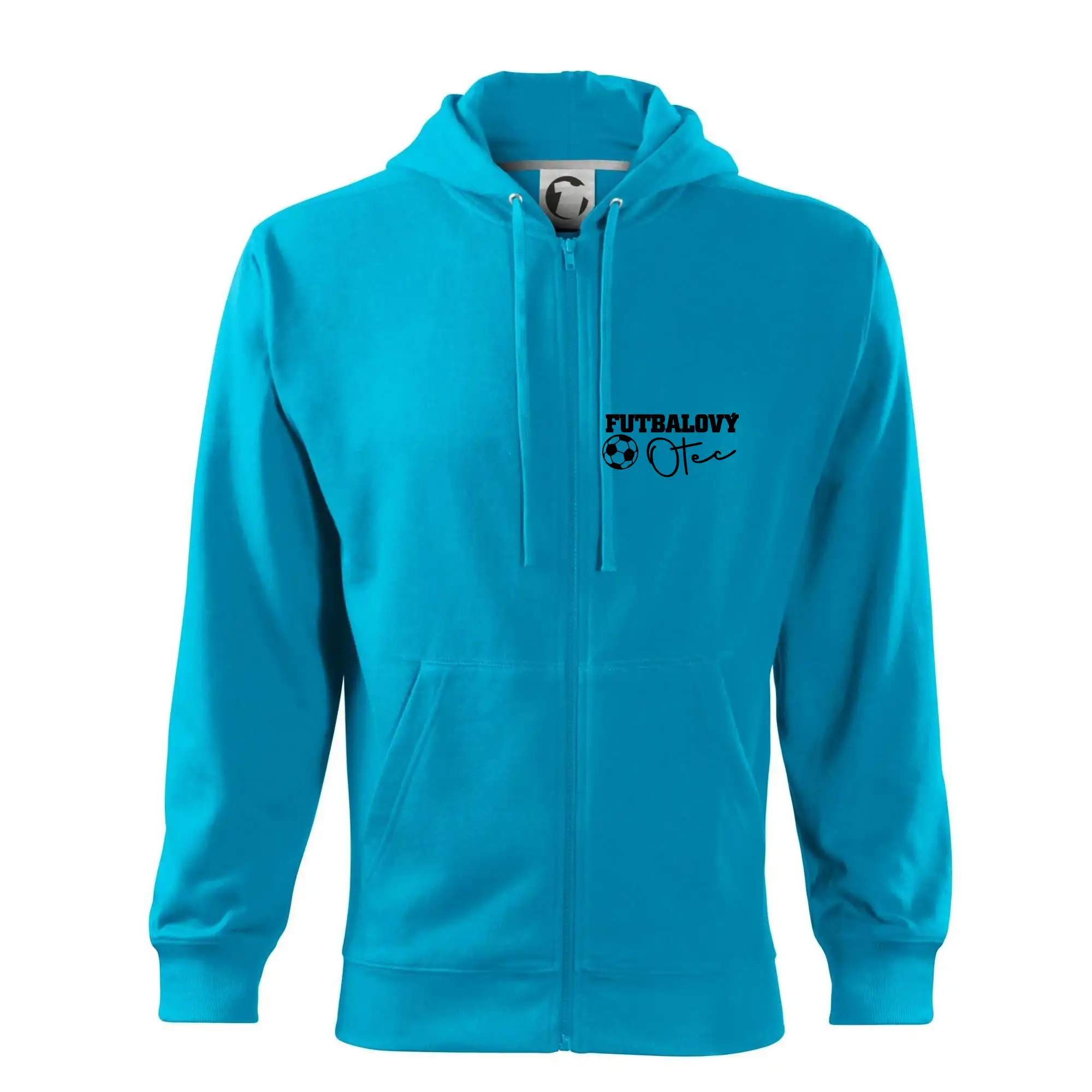 Najlepší darček pre otecka ku dňu otcov - Futbalový otec  - Jeden syn (vaše meno a číslo) - Mikina s kapucňou na zips trendy zipper