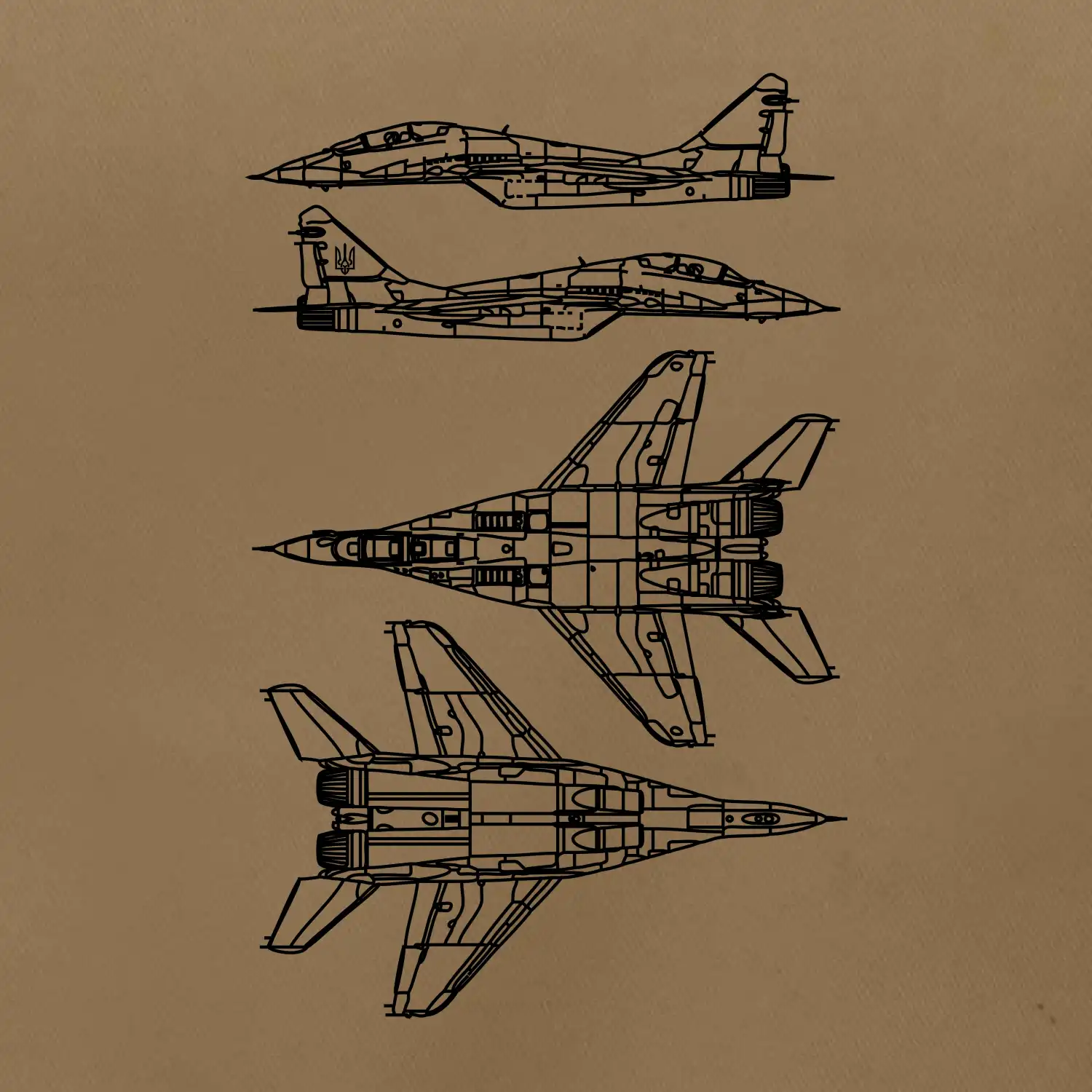 Mig 29 Fulcrum - obrys