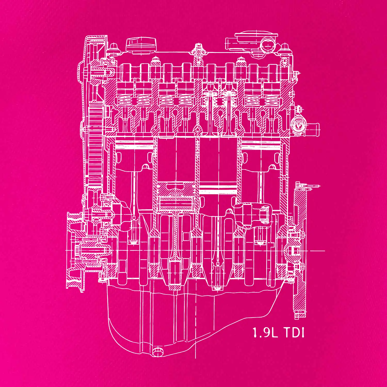 Motor Škoda/ VW 1.9L  TDI ze předu