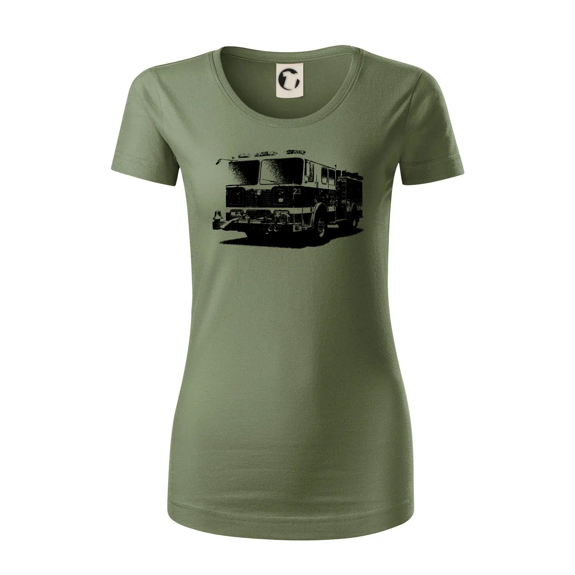 Originálne tričká pre hasičov - Hasičské auto americkej - Dámske tričko z organickej bavlny Origin (GOTS)
