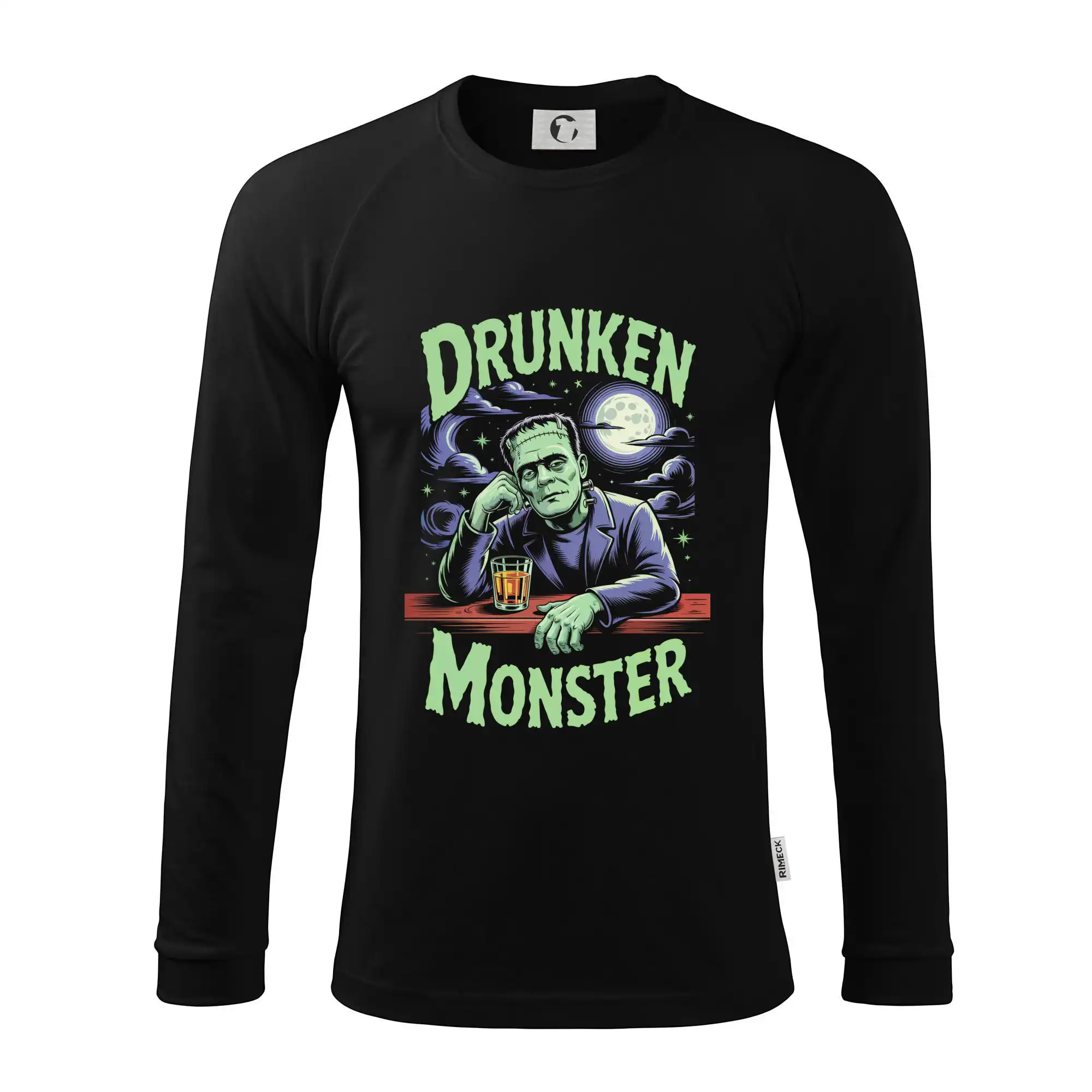 Vtipná tričká s motívmi pitie - ostatné - Drunken Monster - Pánske tričko s dlhým rukávom LS130