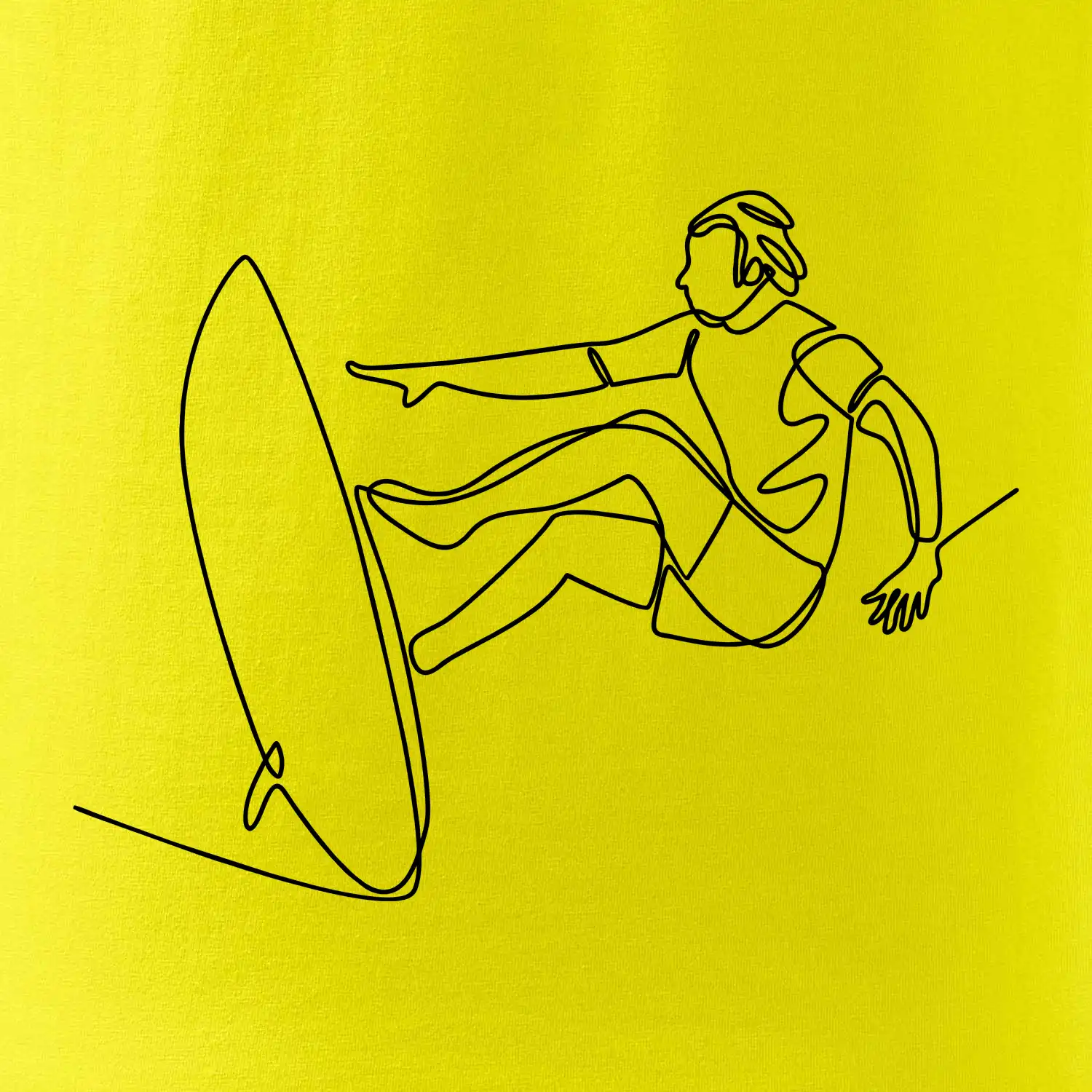 Surfař na vlně jedním tahem