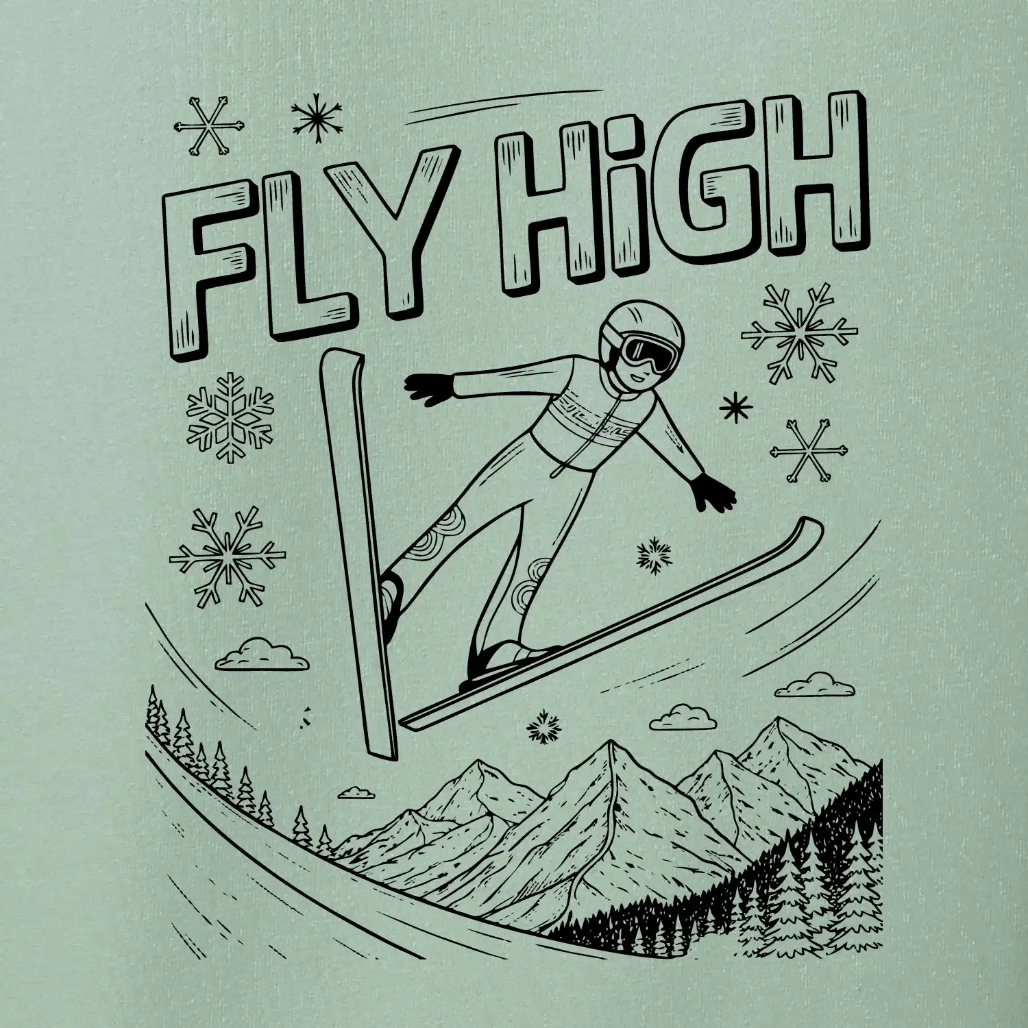 Černobílý skokan fly high