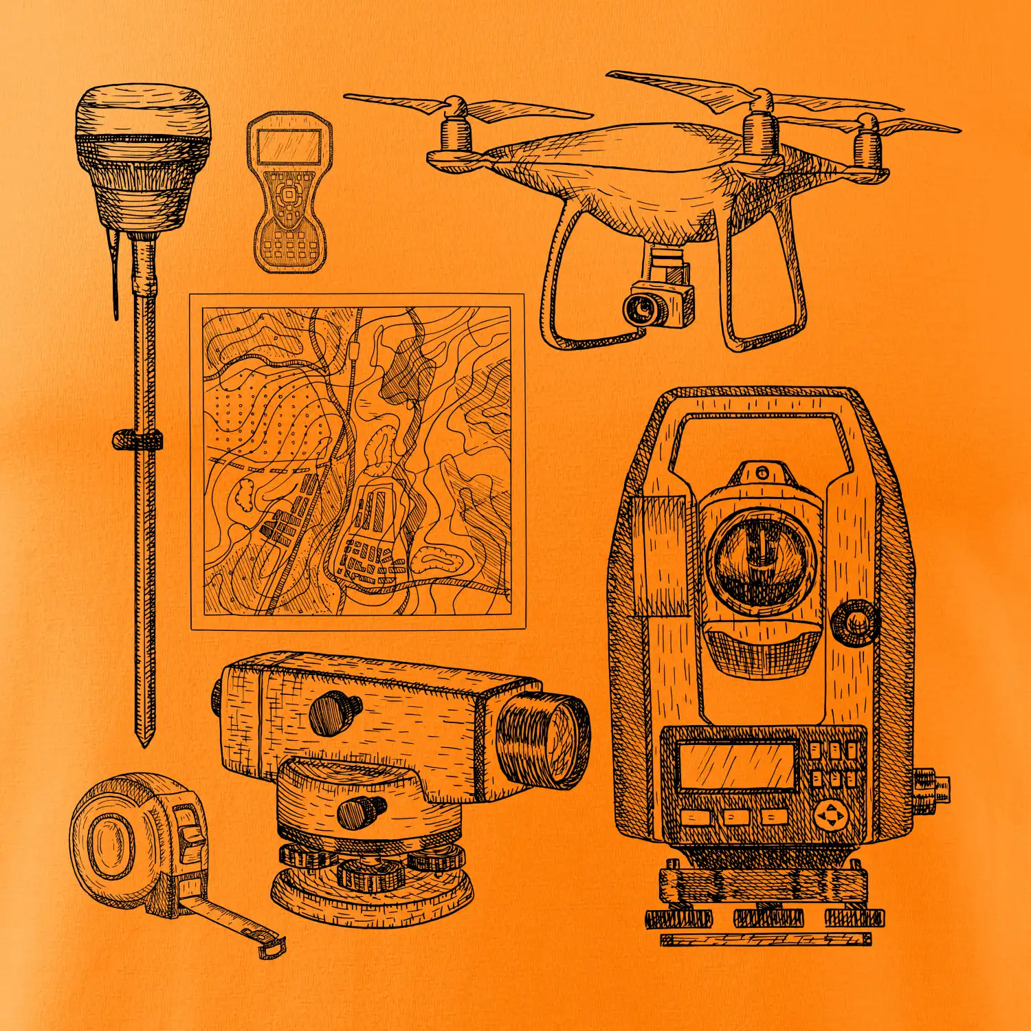 Geodet teodolit dron