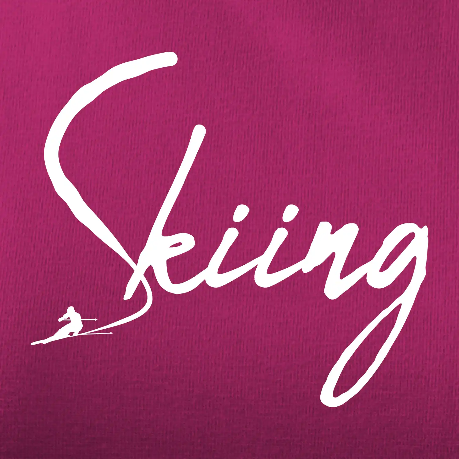 Skiing nápis lyžař