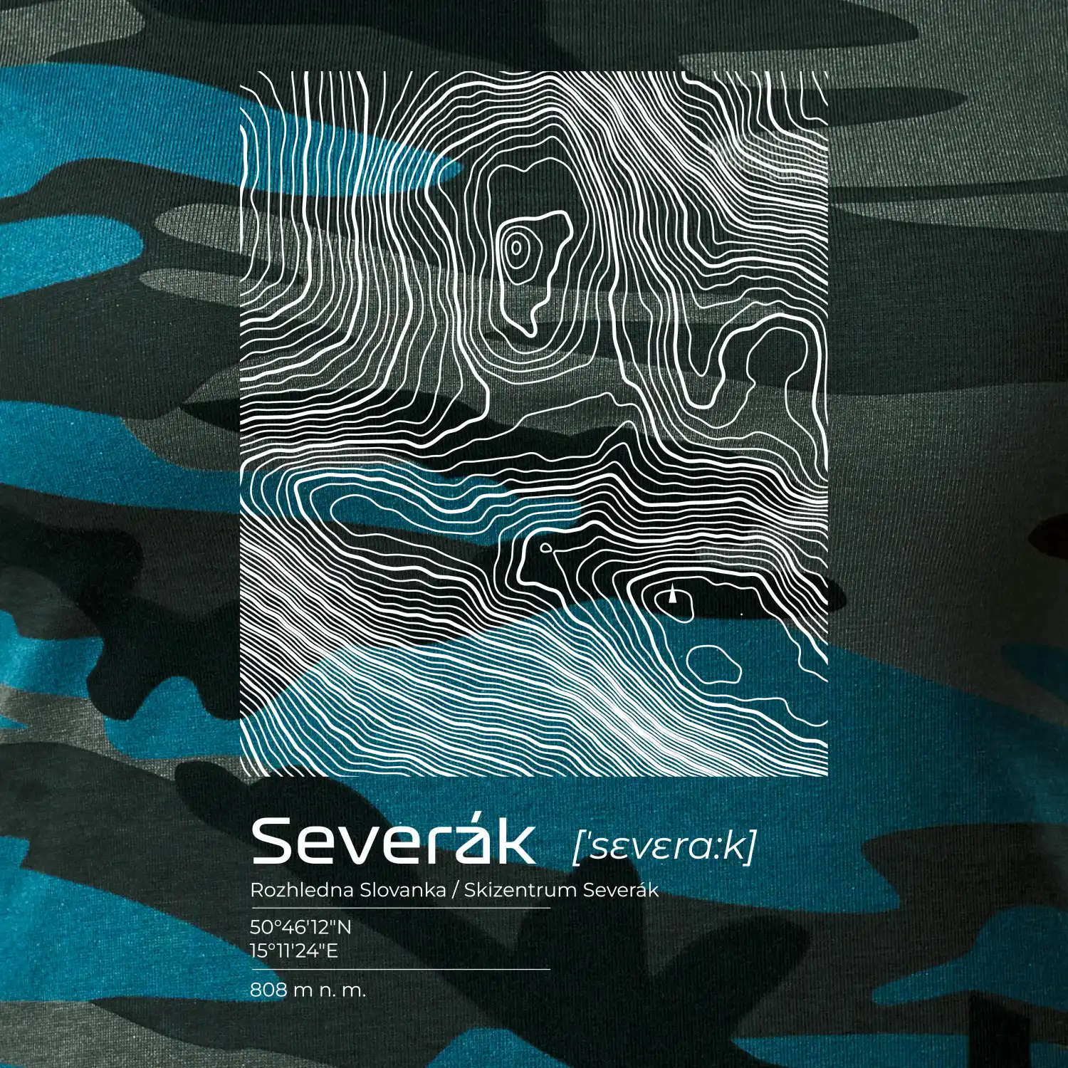 Severák - vrstevnice v obdélníku