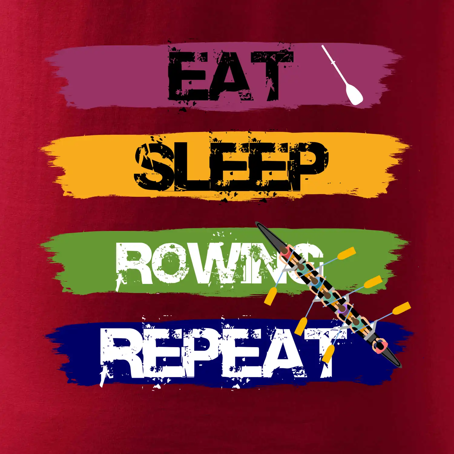 Eat sleep rowing repeat barevné