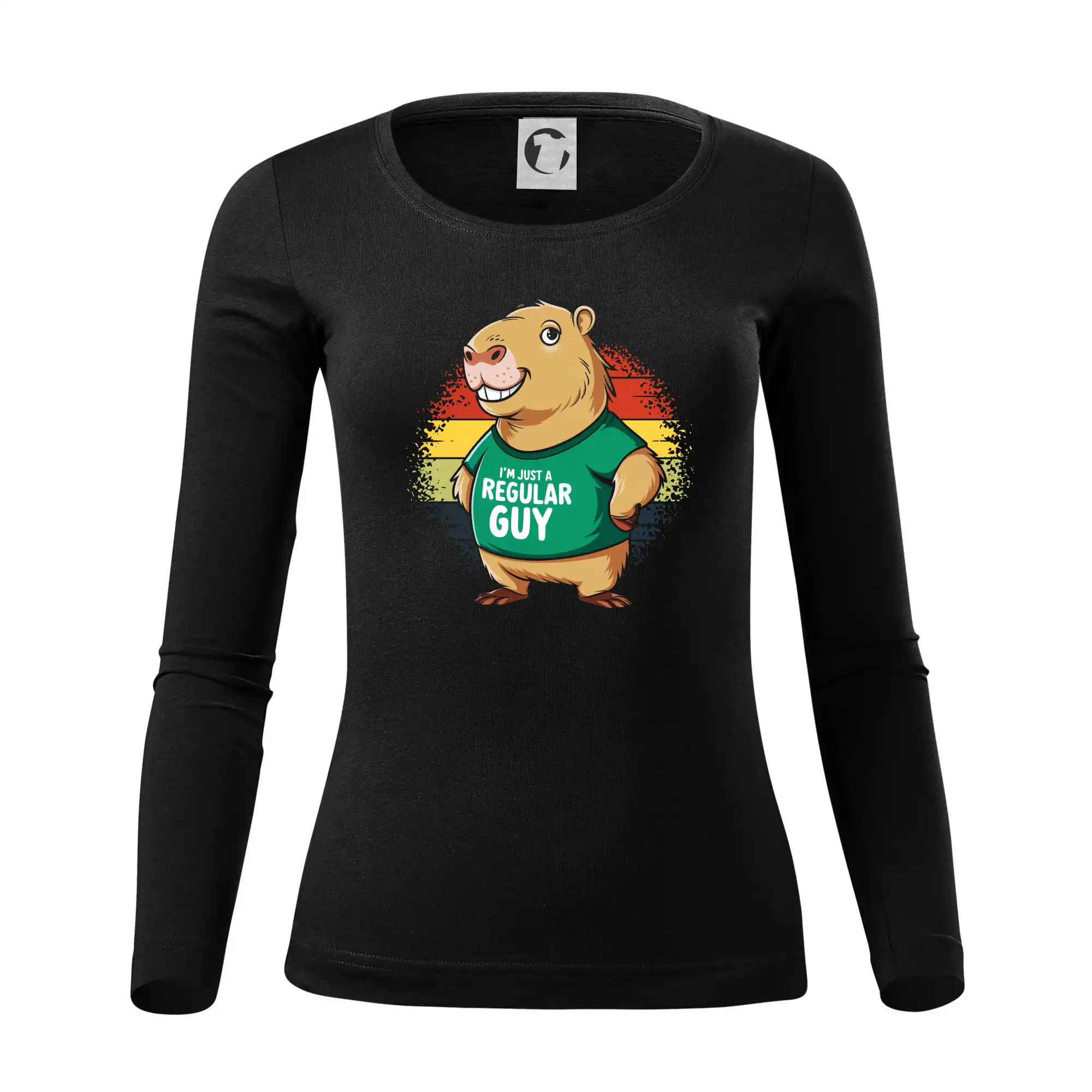 Tričká so zvieratami - Capybara I'm just a regular guy - Dámske tričko FIT-T LS - zužené