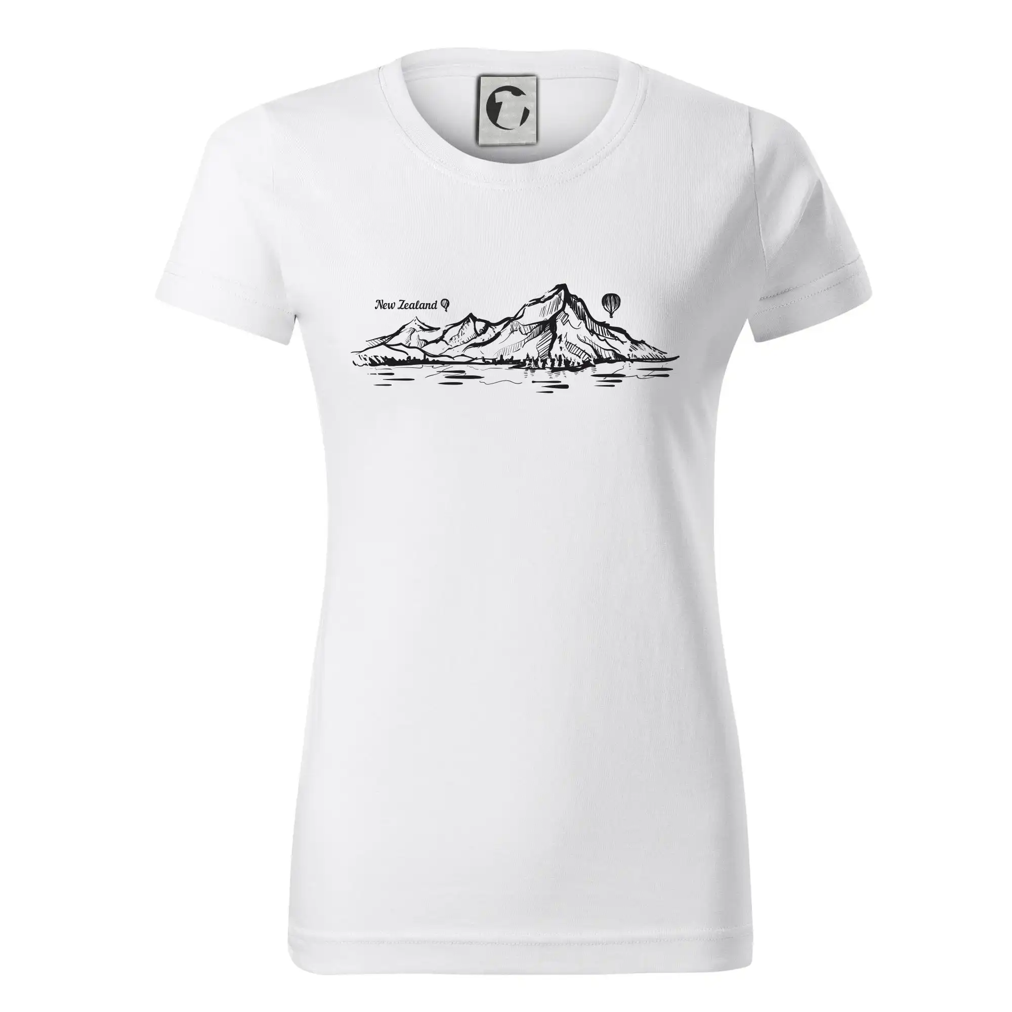 Nový Zéland nápis a hory Aoraki -  Mount Cook