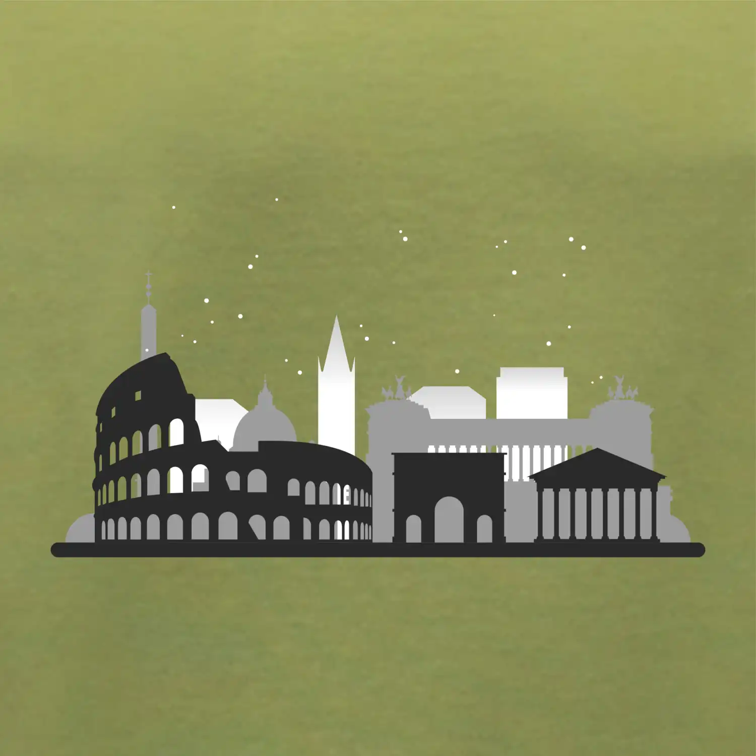 Řím silueta památky