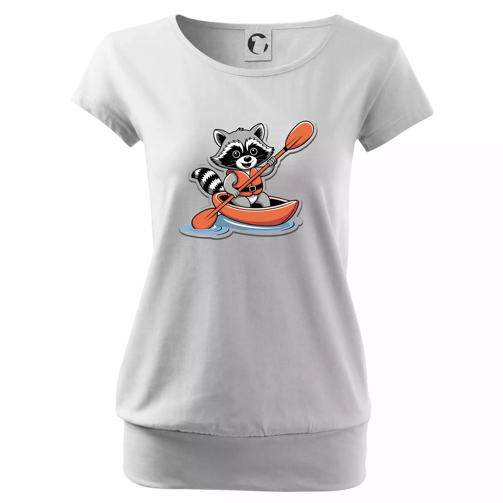 Mýval v kajaku kreslený